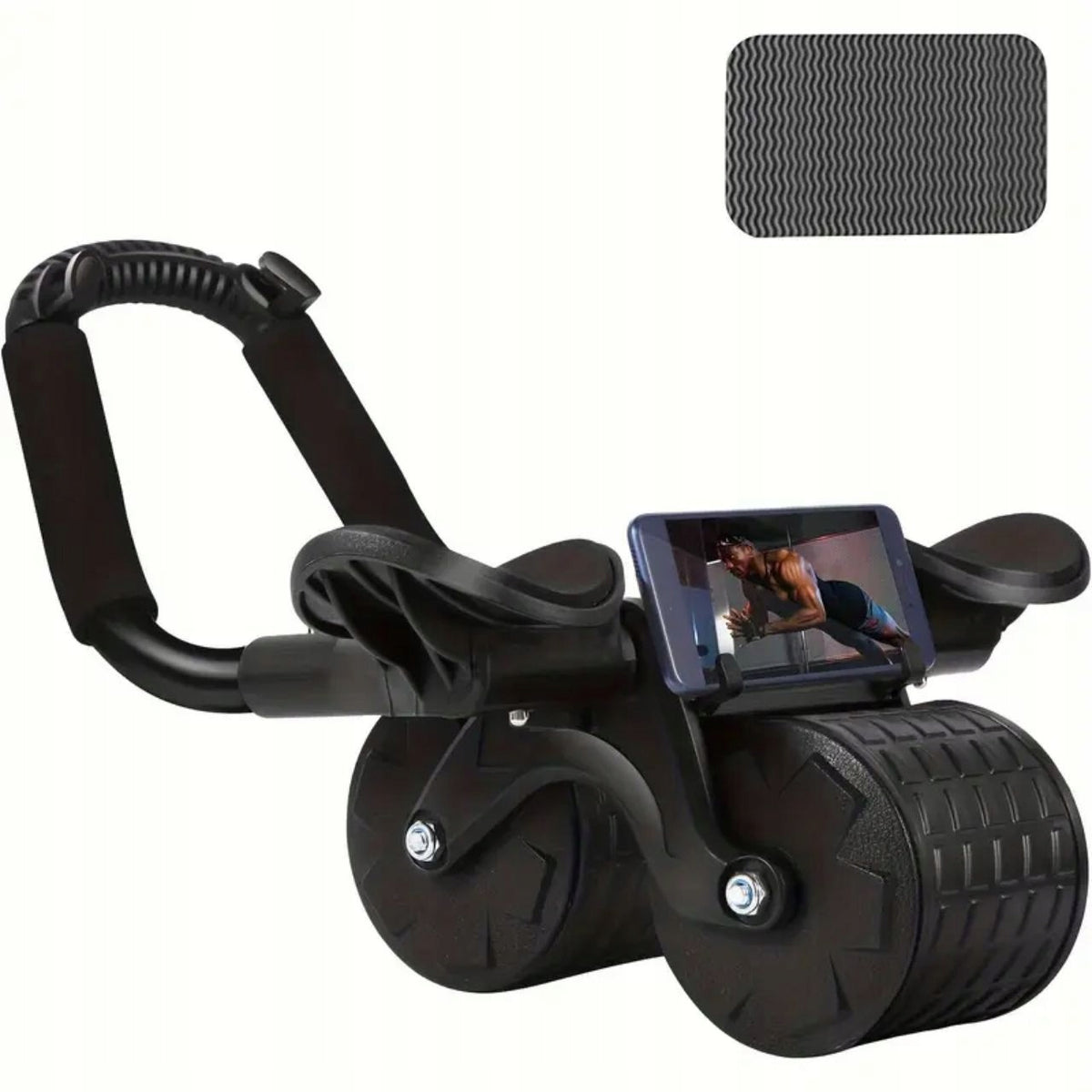 Abdominal Exercise Roller with Elbow Support and Phone Holder