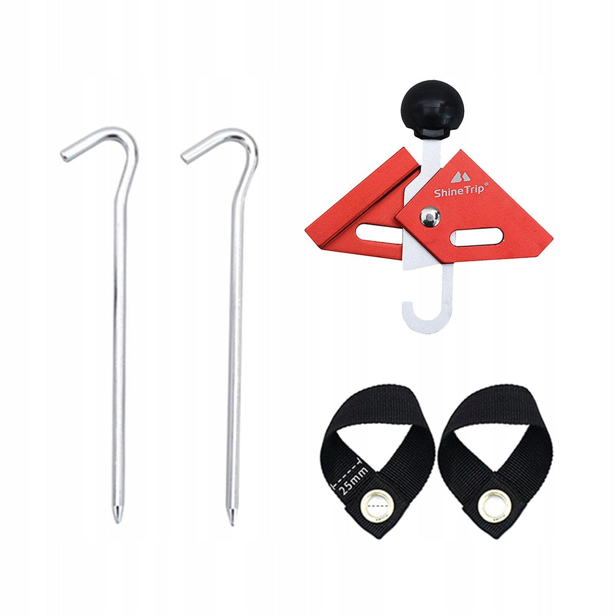 Adjustable Tarp Pole Tip Caps Single Person Tent Building Pole Red