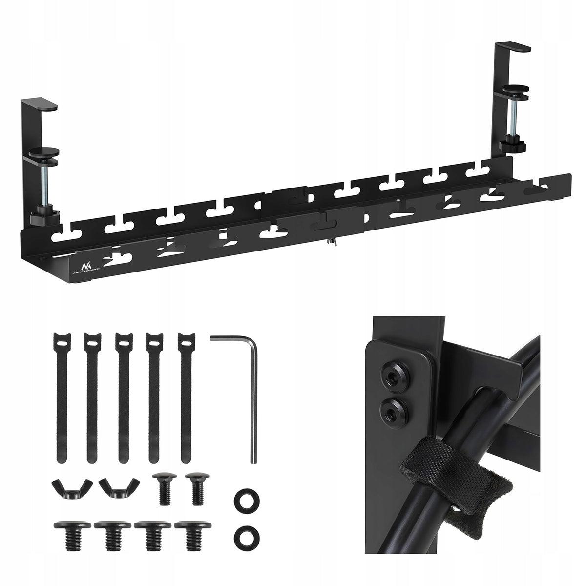 Adjustable Under Desk Organizer for Cables Universal Sliding Strip