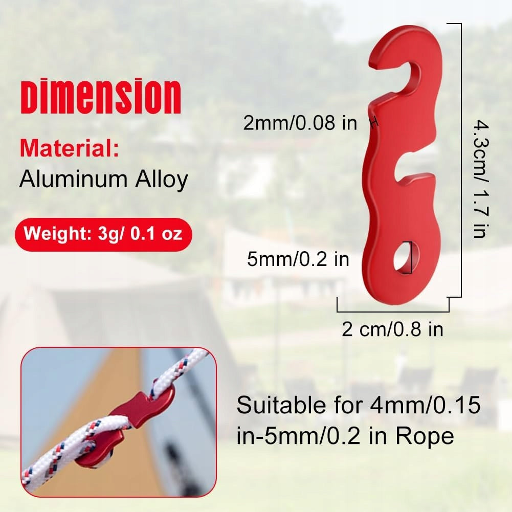 Aluminum Alloy Rope Tensioner, 16 Pieces Tent Rope Tensioner, Buckle Manufacturer code TJA0180901