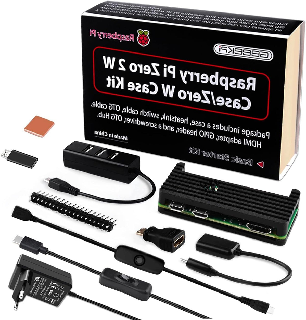 Aluminum Case Kit for Raspberry Pi Zero 2 W with USB Hub Cooling