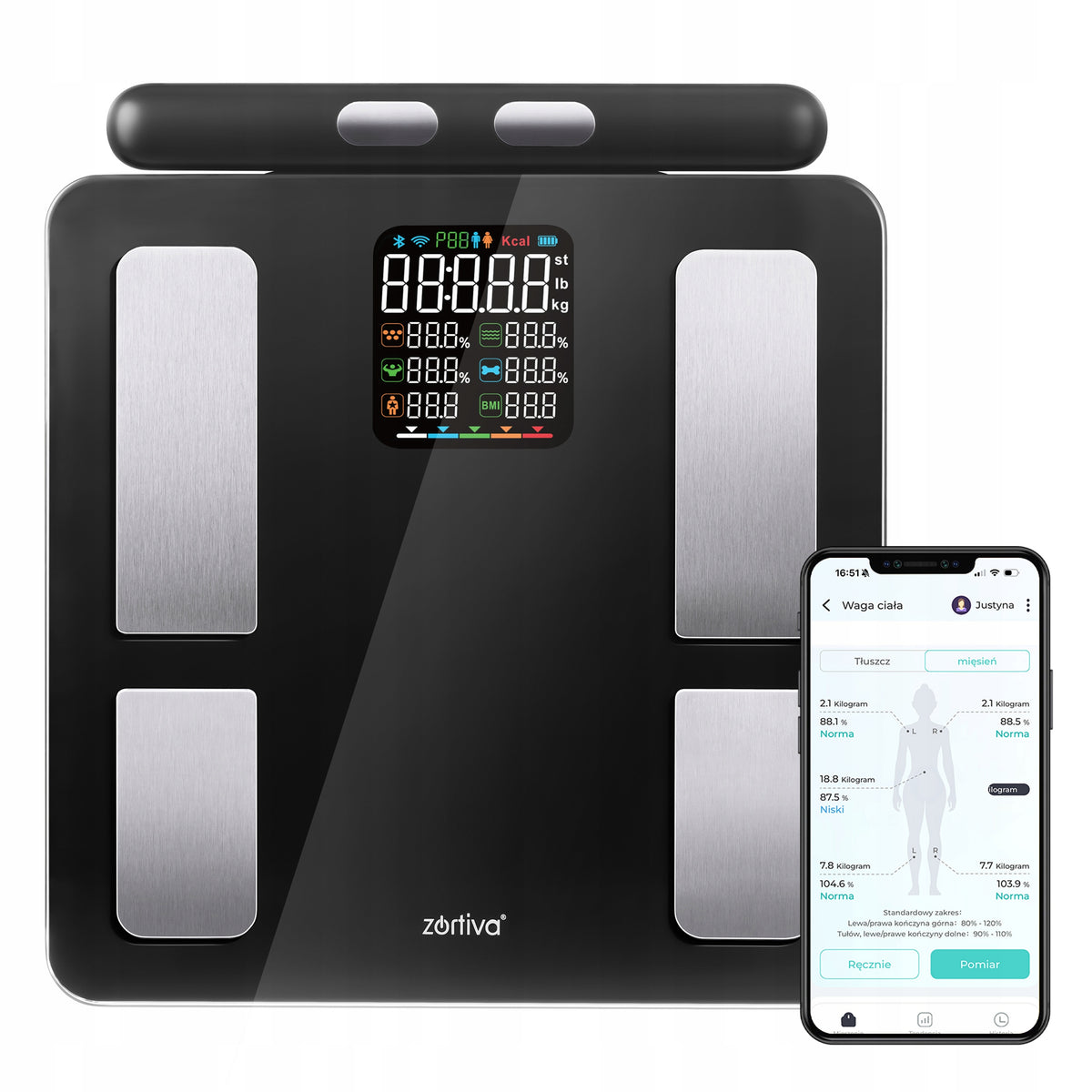 Analytical Bathroom Scale with Precision Handle 180kg Application in Polish