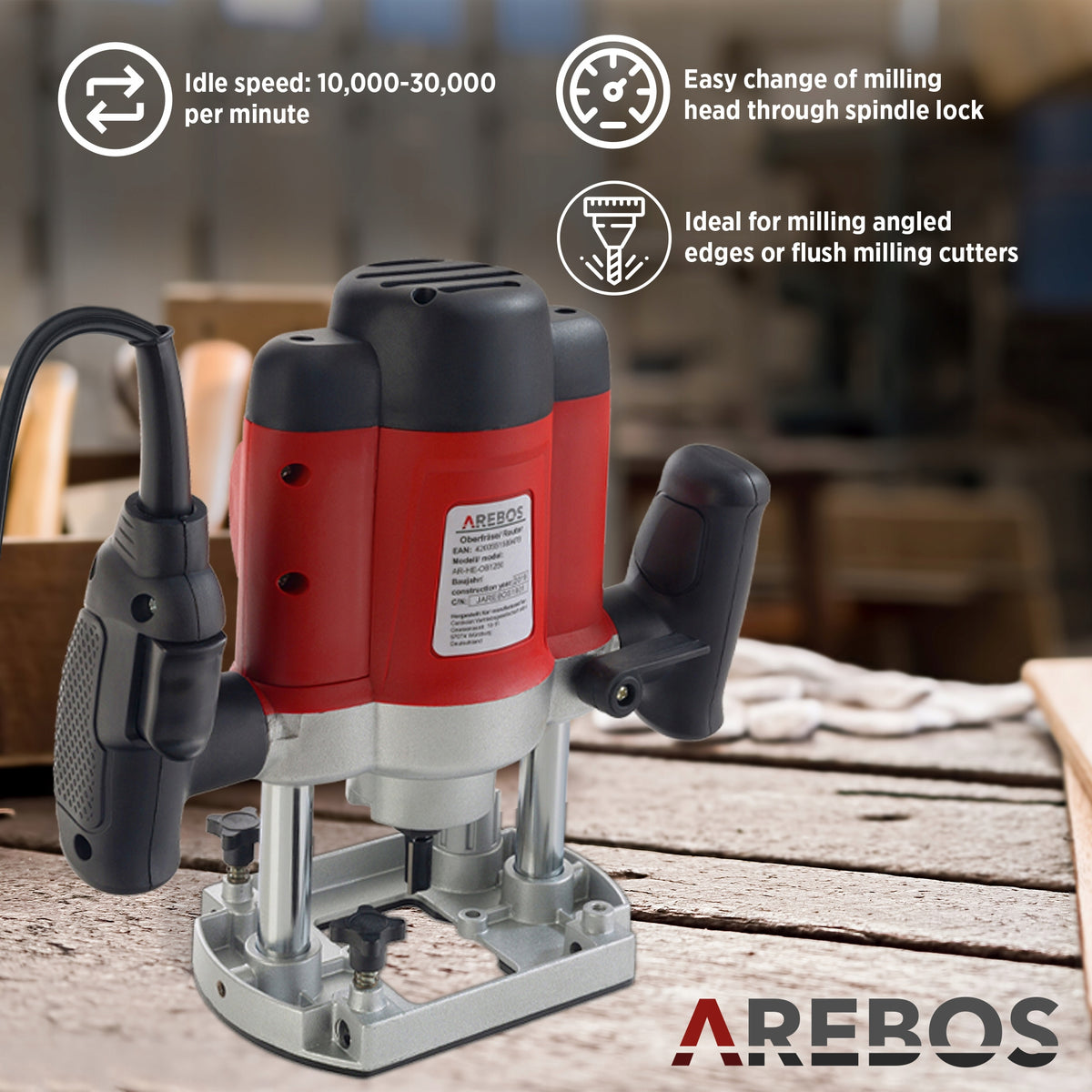 Arebos - Router Milling Machine | 1200 W EAN (GTIN) 4260551589478