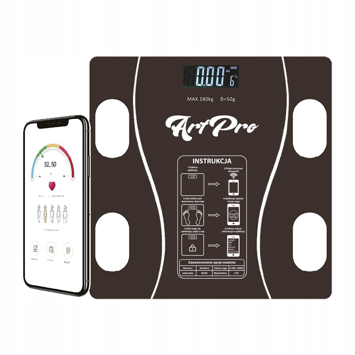 ArtPro Bathroom Scale Bluetooth 5.0 Weight