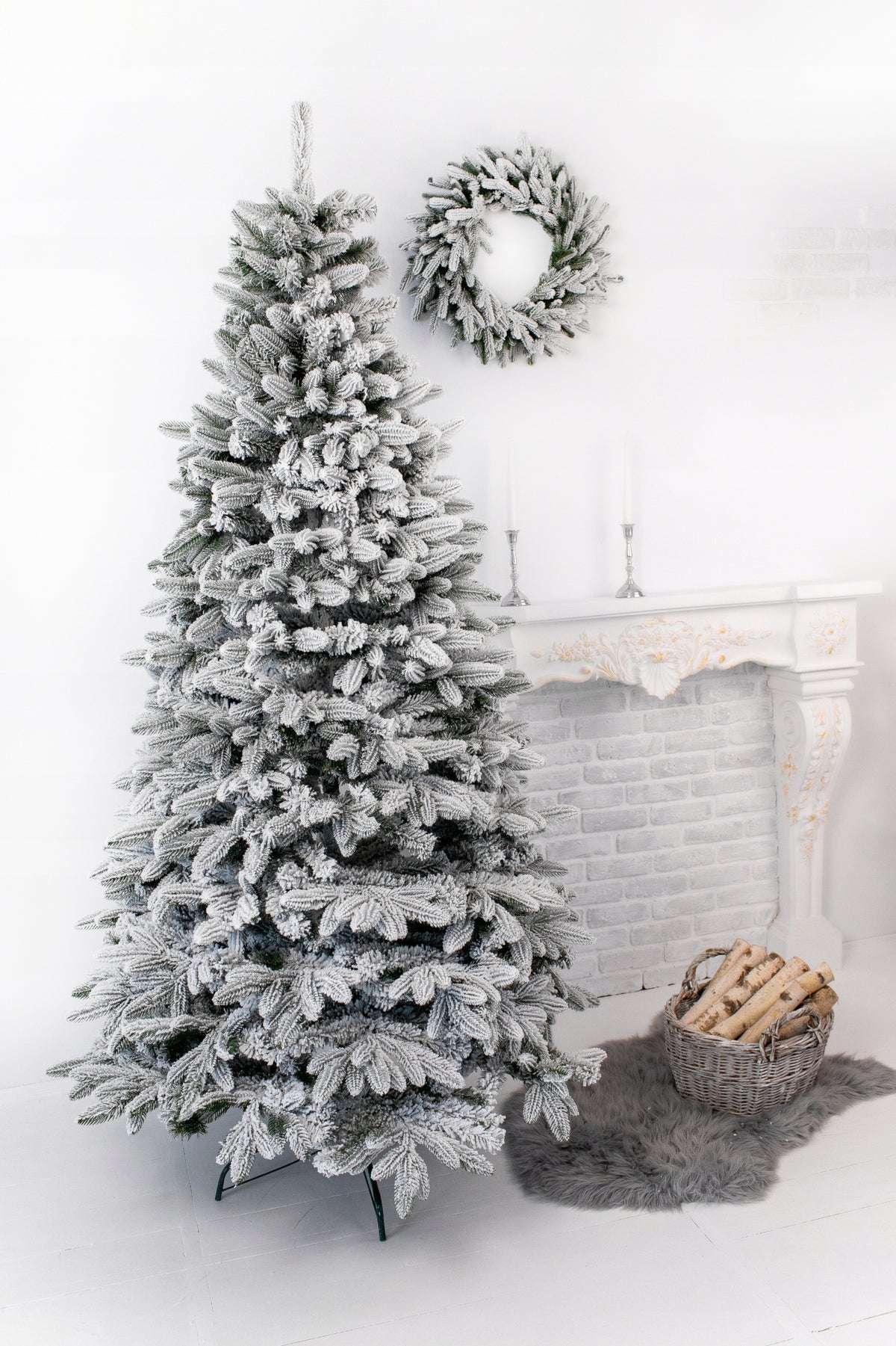 Artificial Christmas Tree Snow-covered PE+PVC Spruce Global 2.10 m Packaging status original