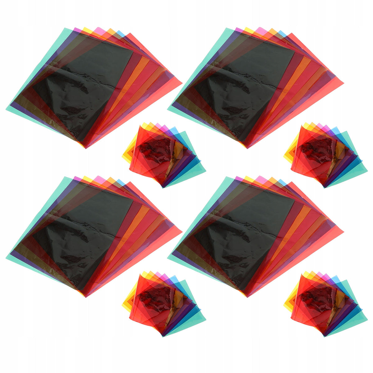 Assorted Color Transparent Cellophane Sheets for DIY Crafts and Home Decor Length 29 cm