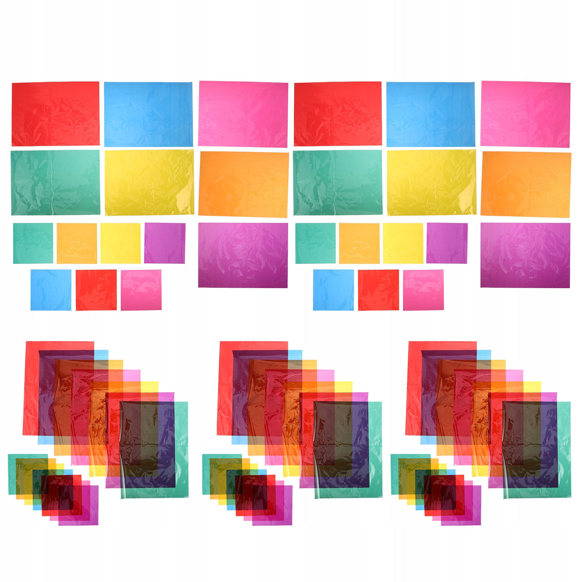 Assorted Color Transparent Cellophane Sheets for DIY Crafts and Home Decor