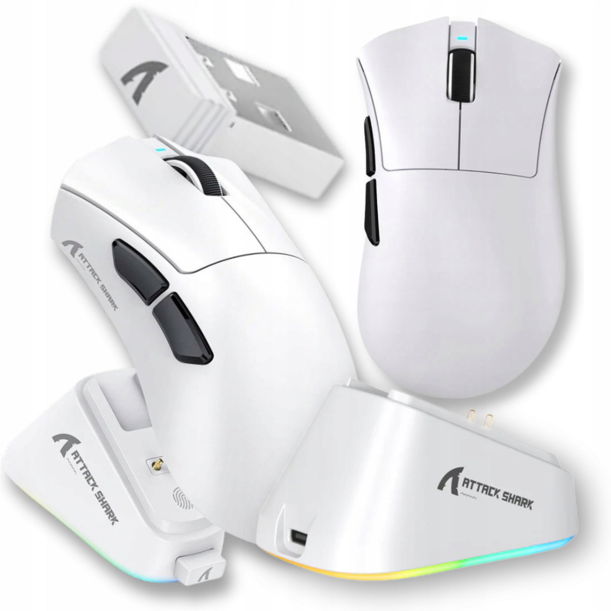 Attack Shark V3PRO Wireless Optical Mouse + White Docking Station Packaging status original