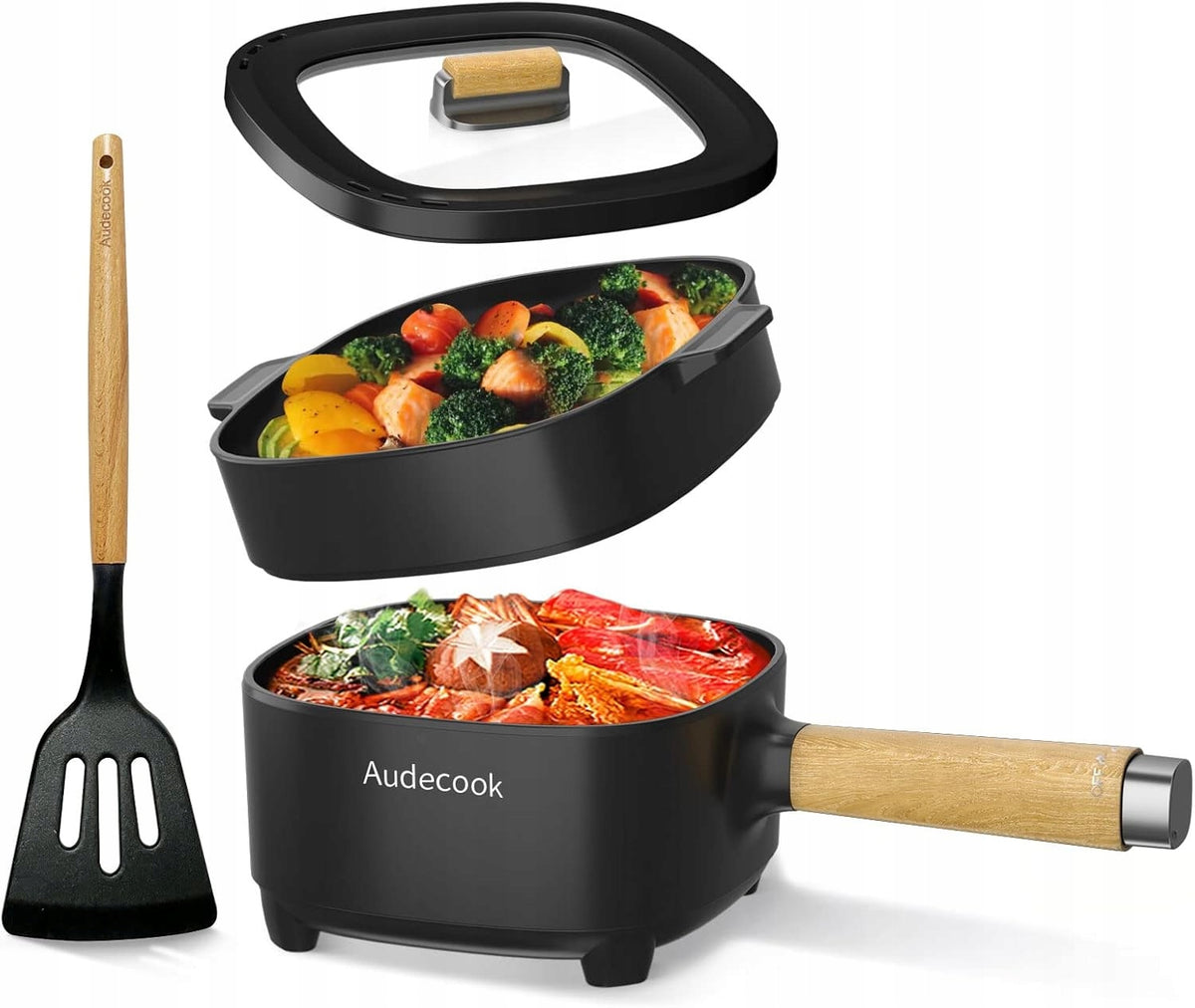Audecook Electric Pot 2L 800W Nonstick Portable