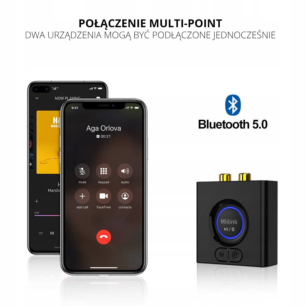 Audio Receiver Bluetooth 5.0 Jack 2 RCA Miilink 1Mii ML200 aptX R1 Packaging status original