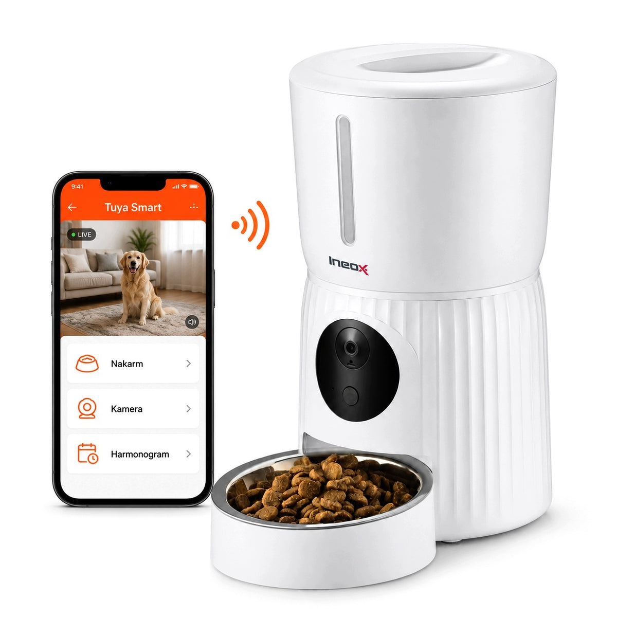 Automatic Dog Cat Feeder with Tuya WiFi Camera Feeding Schedule