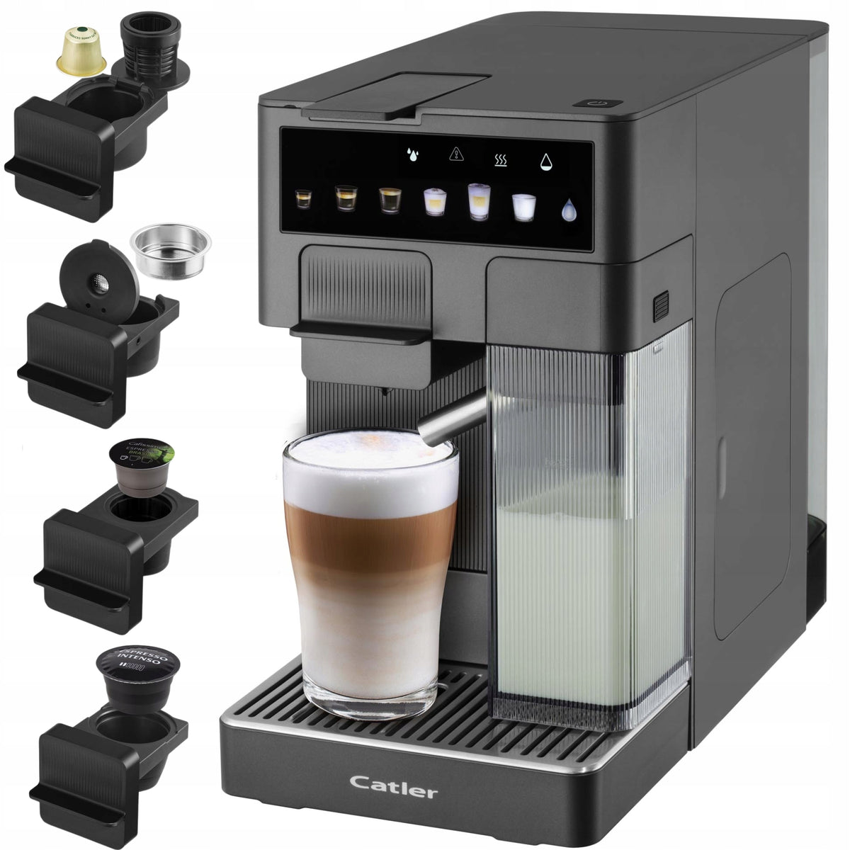 Automatic LCD Pressure Coffee Maker for VARIOUS Capsules+Coffee Ground