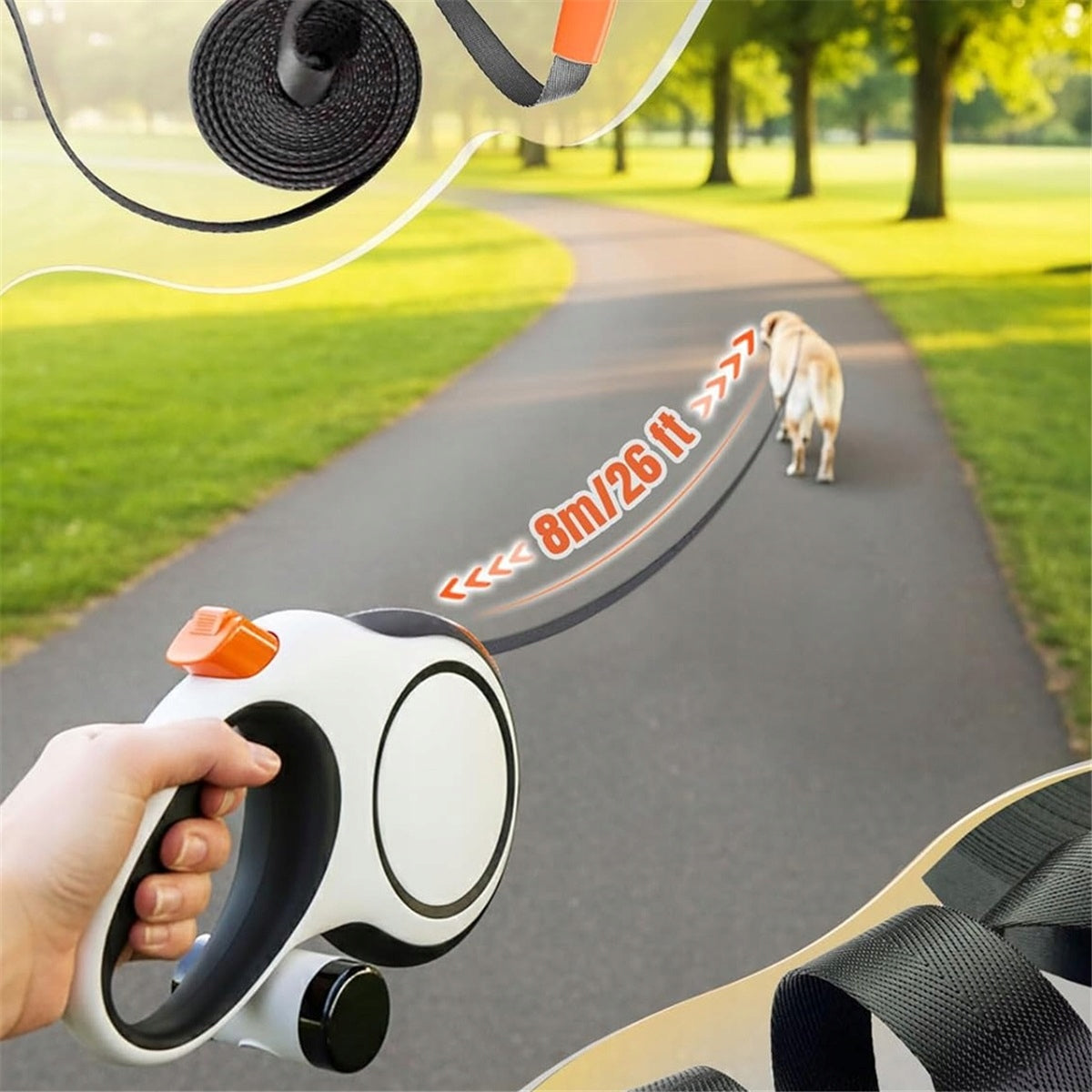 Automatic Lanyard 8m For Medium Large Dogs With Dispenser Lock STRONG Packaging status original