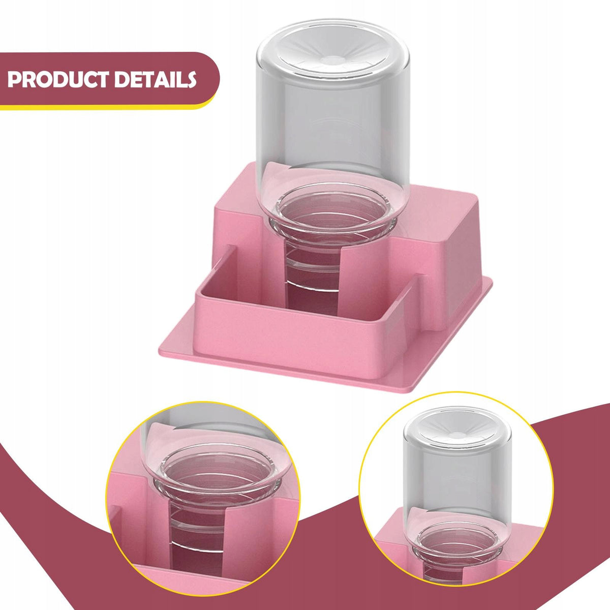 Automatic Water Dispenser for Reptiles, Feeding Accessory, Creative Pink Packaging status original