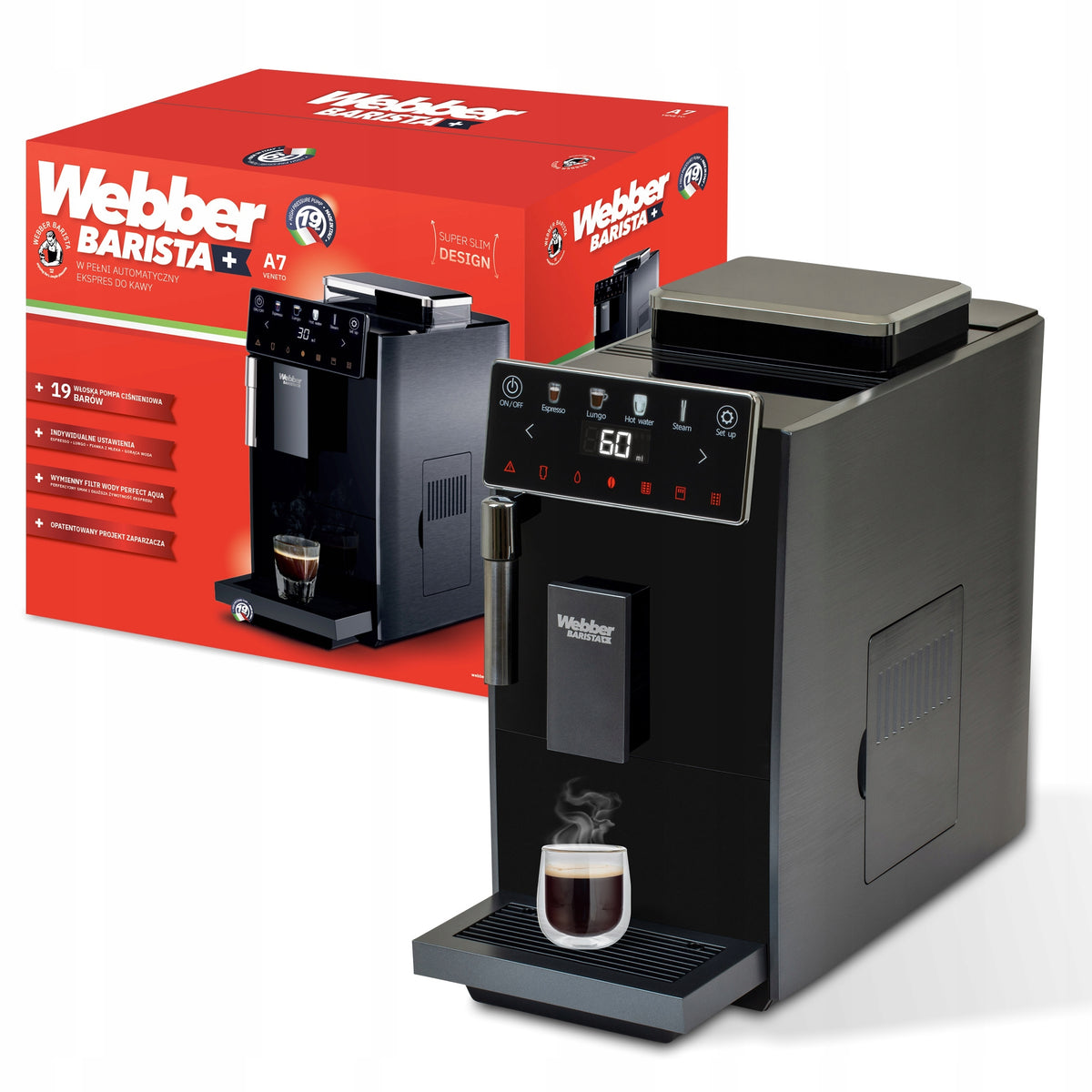 Automatic pressure coffee maker Webber A7 Veneto 19 bar
