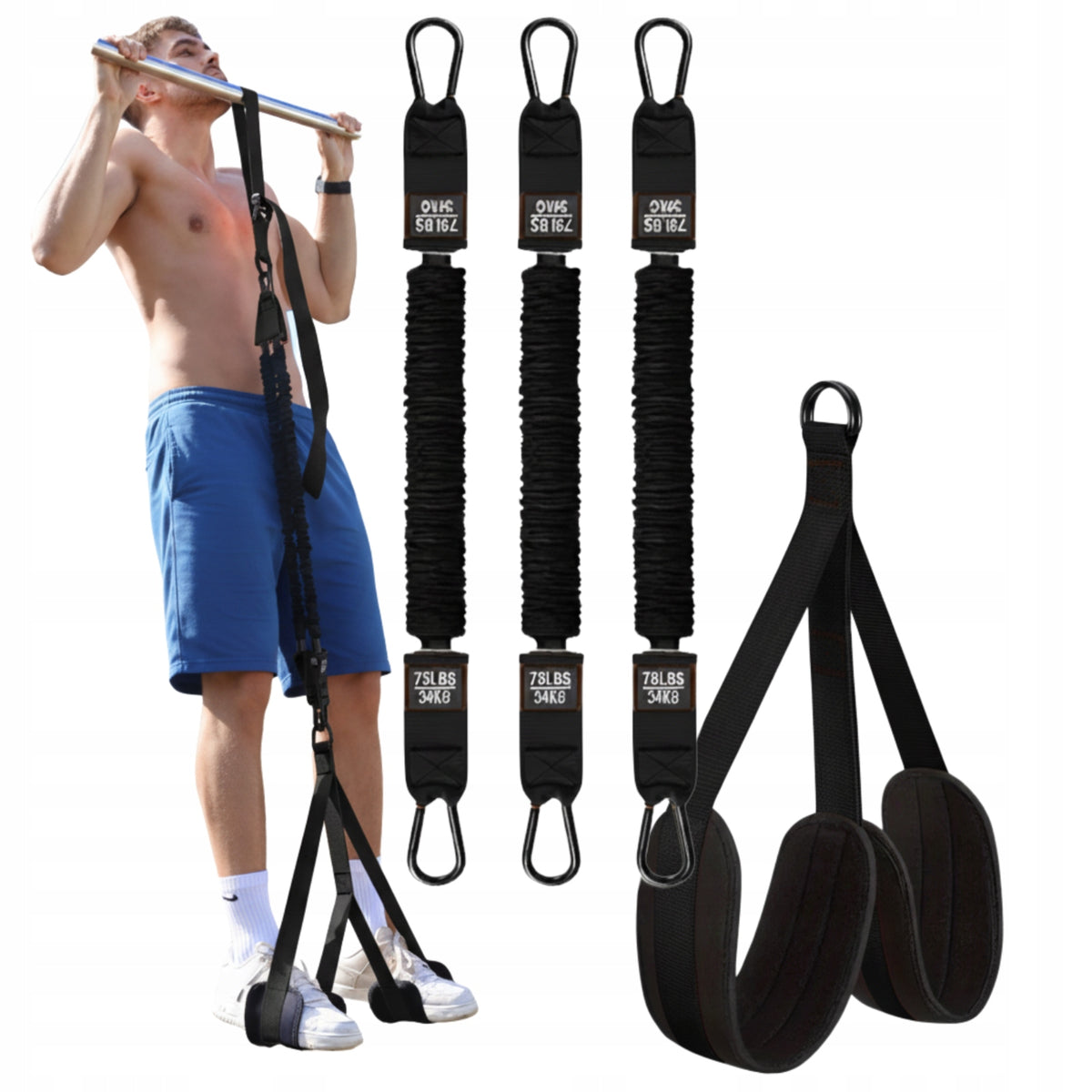 Auxiliary Rubber Bands Pull Up Training Belts Adjustable 75-225lbs