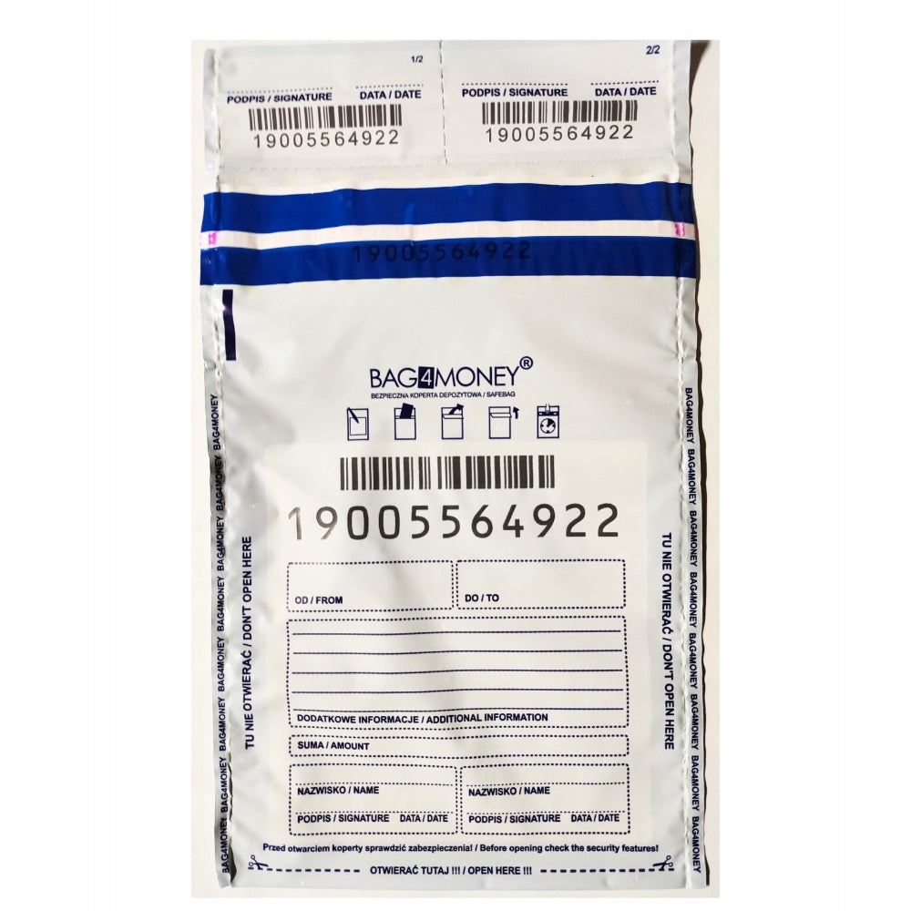 B4 27,5x37,5 Safe Bank Deposit Envelopes