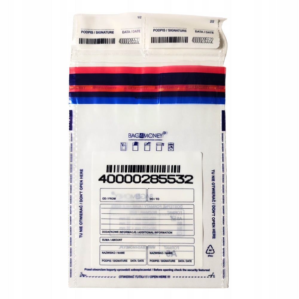 B5 18,5x25,5 Safe Bank Deposit Envelopes