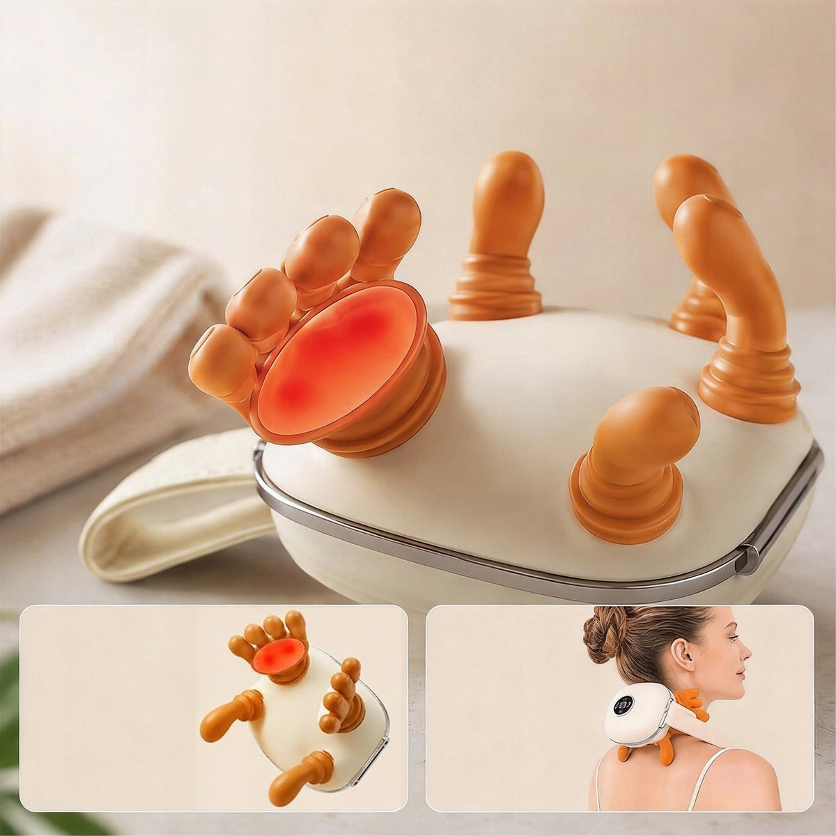 BACK NECK MASSAGER SHIATSU MASSAGE BELT HEATING WIRELESS USB Packaging status original