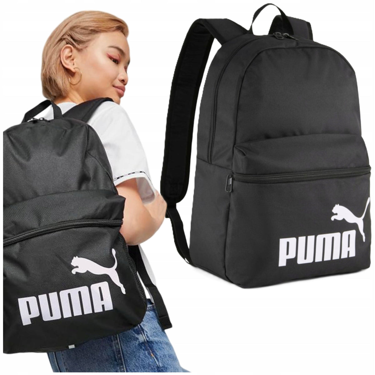 BACKPACK PUMA BLACK 22L SPORTS SCHOOL YOUTH FOR UNISEX SCHOOL