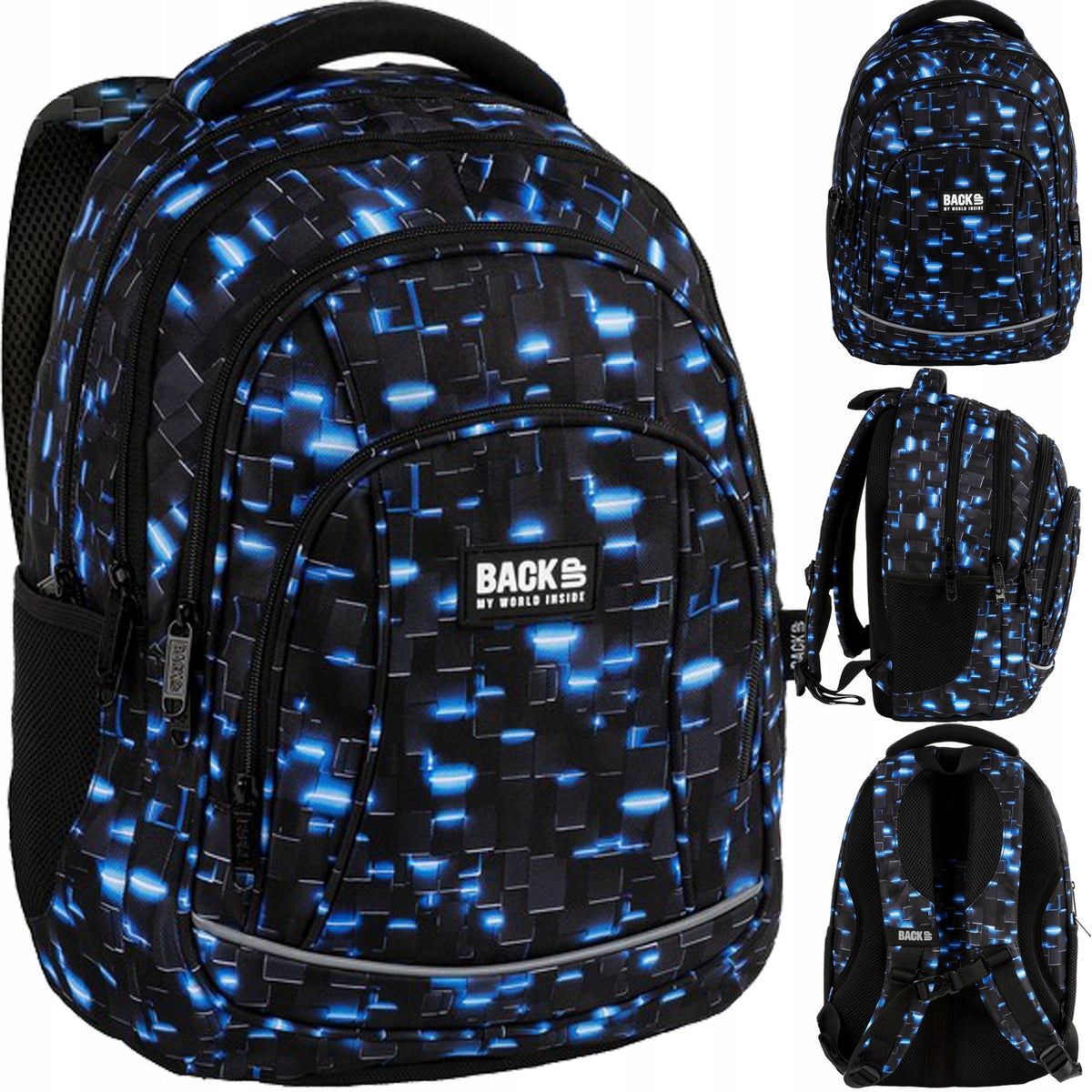 BACKUP YOUTH SCHOOL BACKPACK FOR BOY BYTEWAVE 3D BLACK