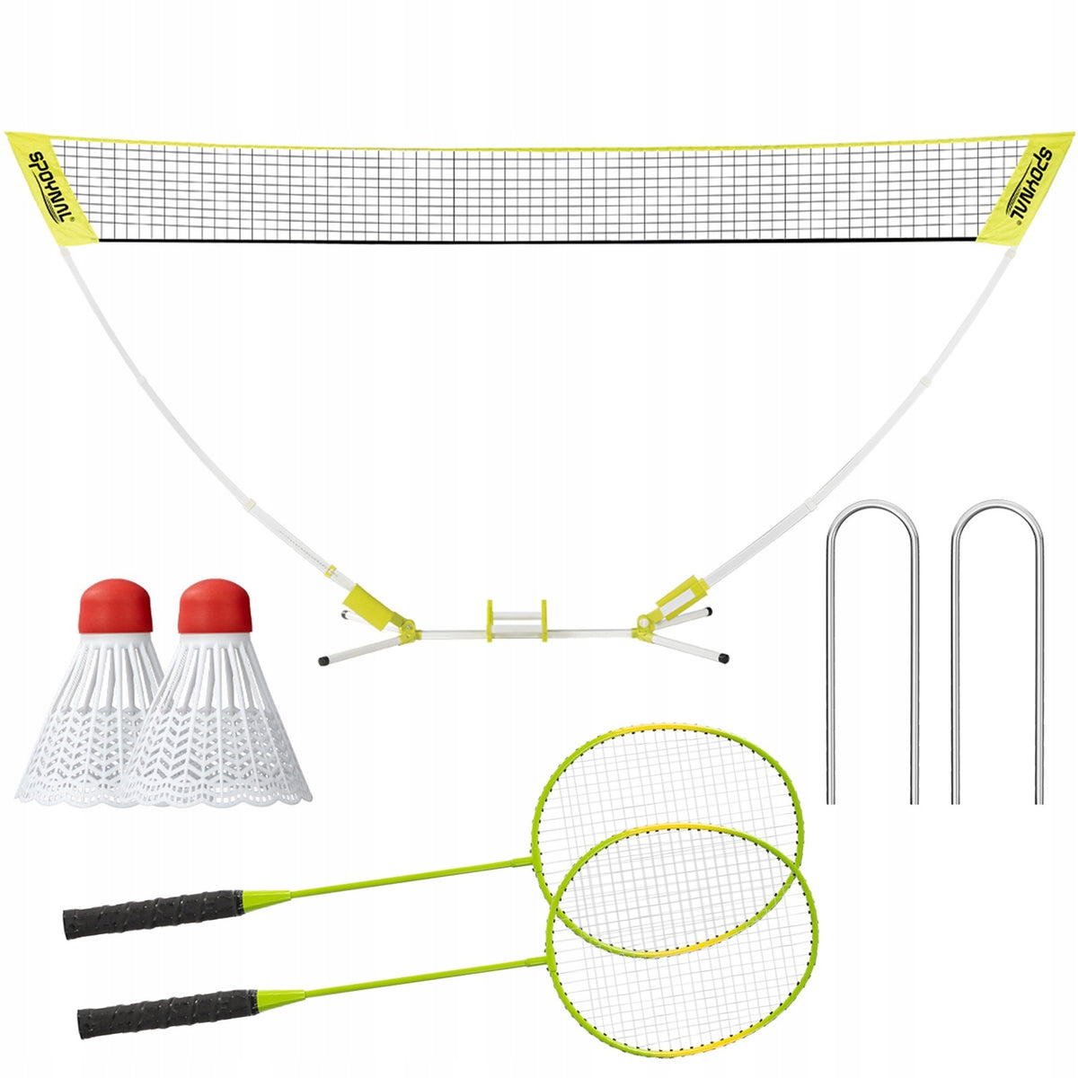 BADMINTON SET NET 335 CM 2 RACKETS SHUTTLECOCKS LINKS BAG SET