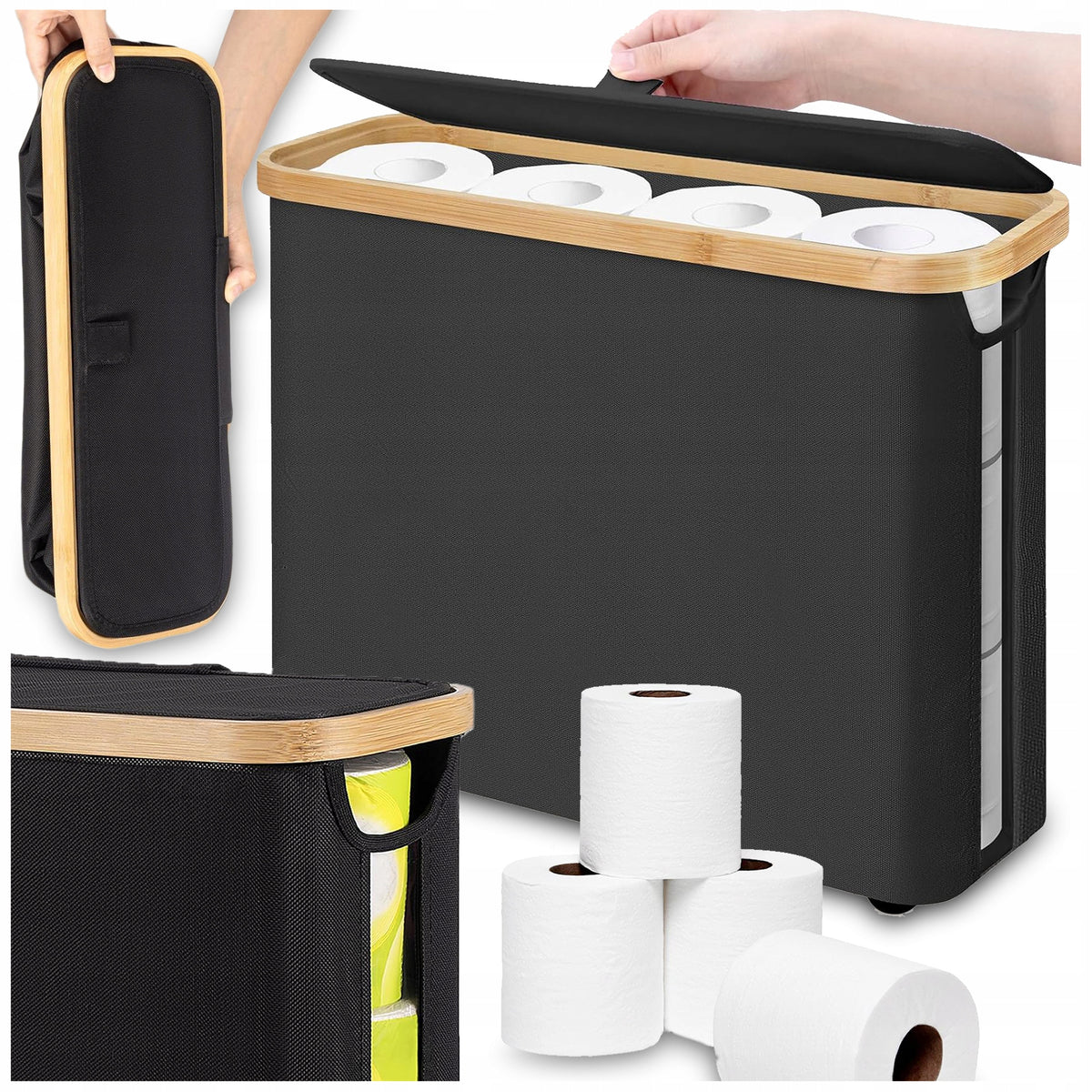 BAG STIFFENED ROOMY LARGE FOLDING FOR BATHROOM TOILET PAPER