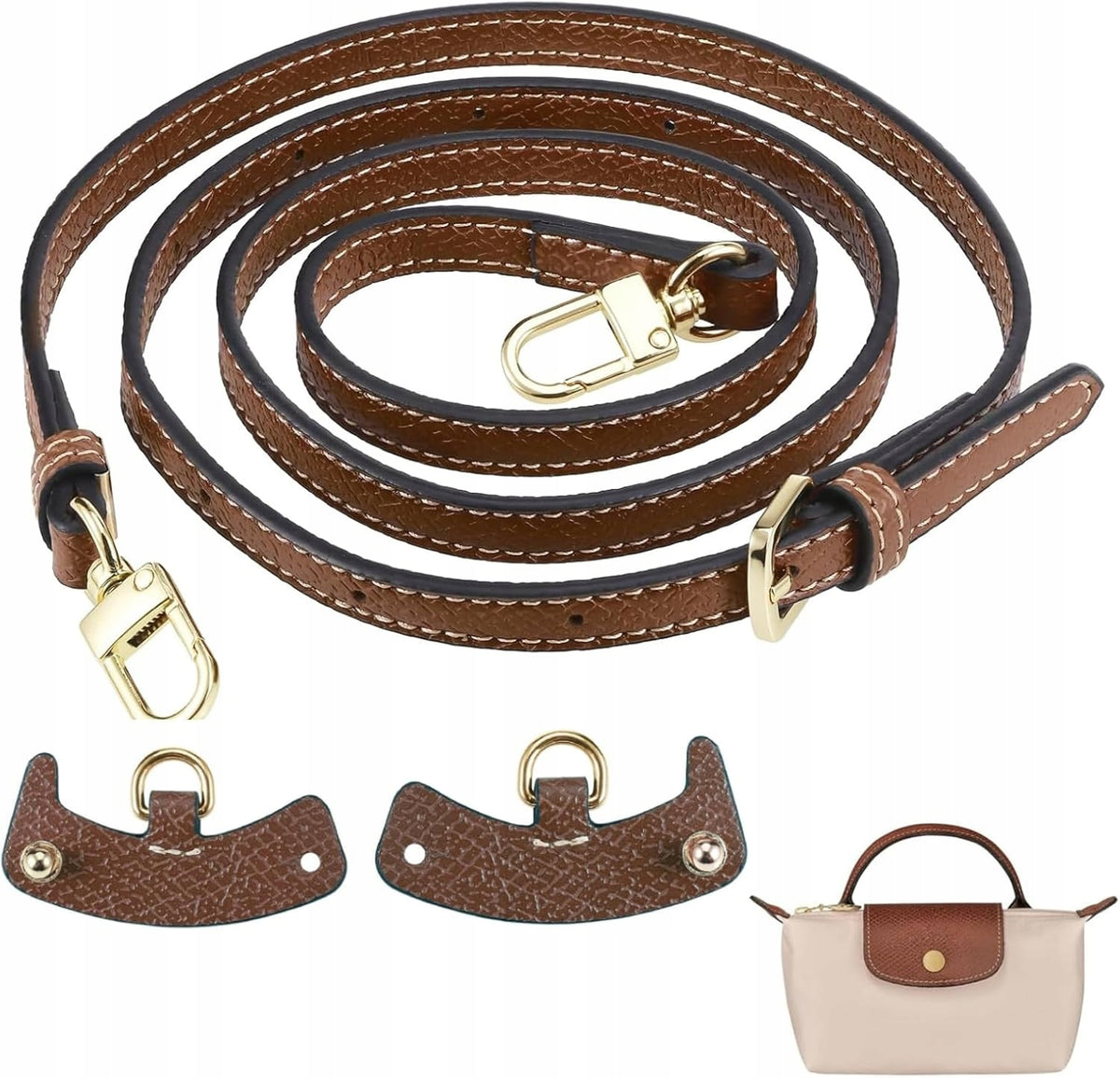 BAG STRAP LONGCHAMP ADJUSTABLE LEATHER CROSSBODY