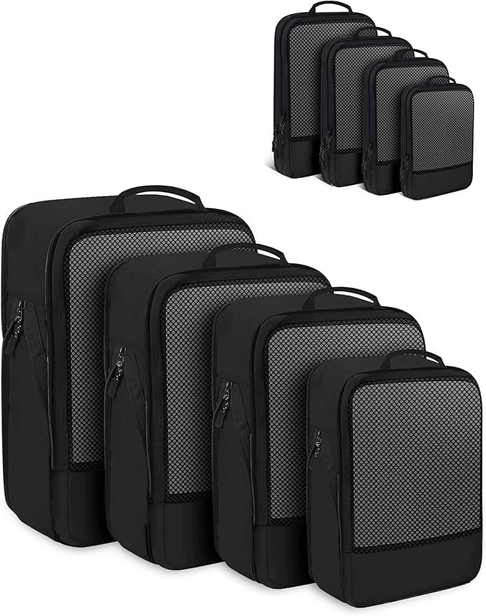 BAGLHER Luggage Organizer Compression 5 Pcs Black Saves Space