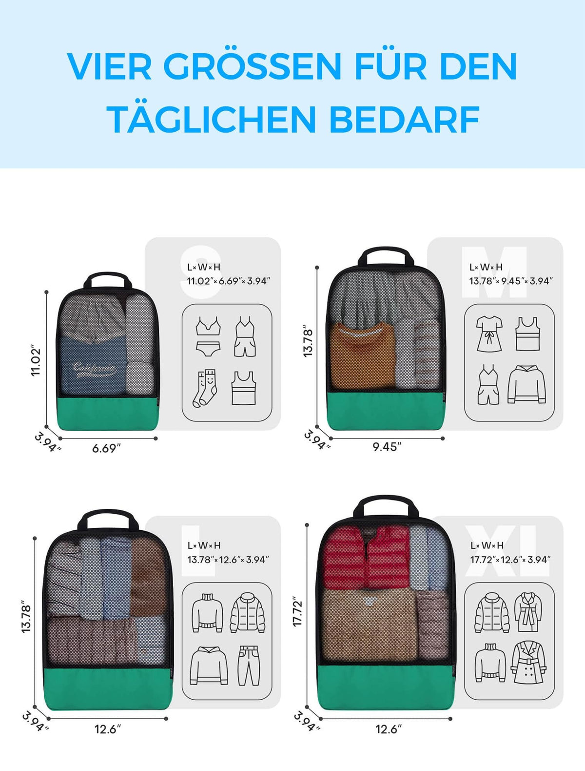 BAGLHER Travel Organizer Green Compression For Suitcase Travel Packer Packaging status original