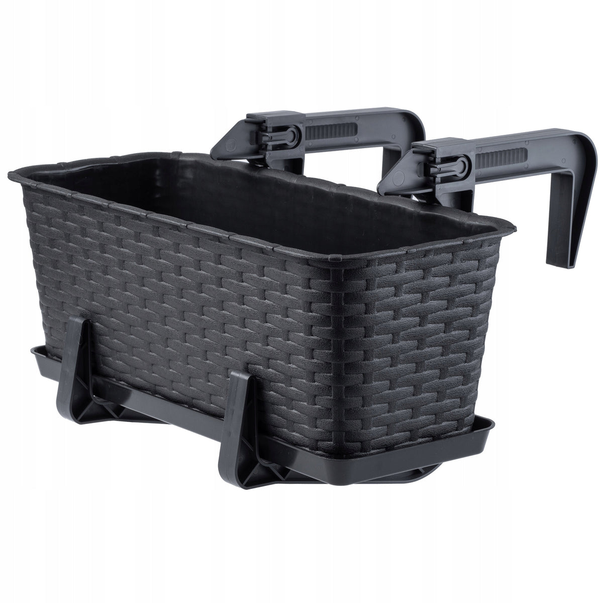 BALCONY BOX 40 cm FLOWER POT STAND HANDLES BALCONY