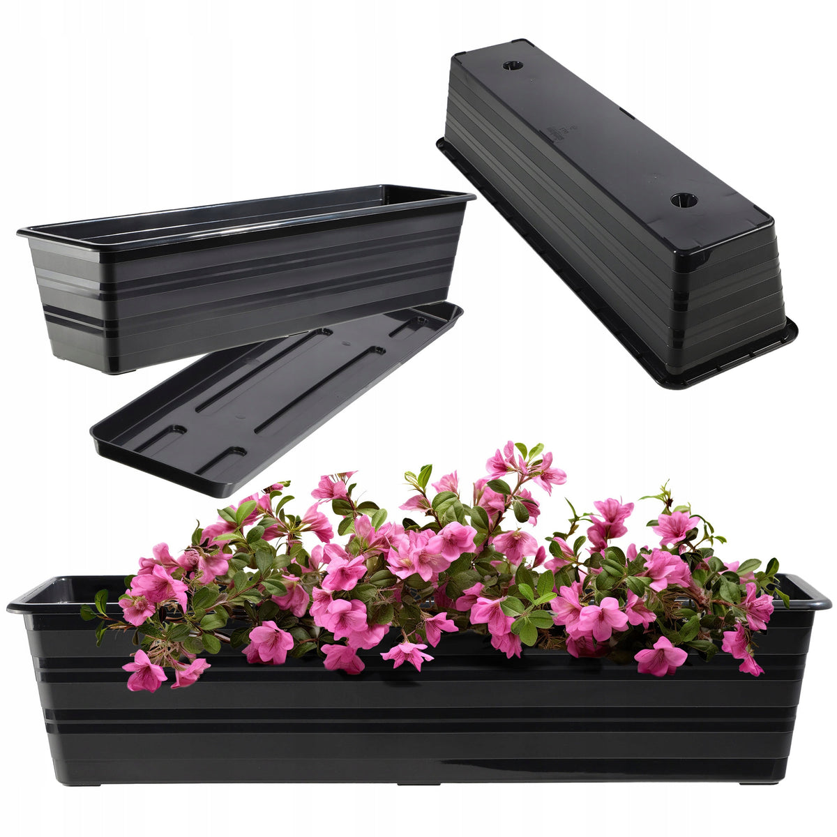 BALCONY BOX 59cm FLOWER POT BASE BALCONY FLOWERBED