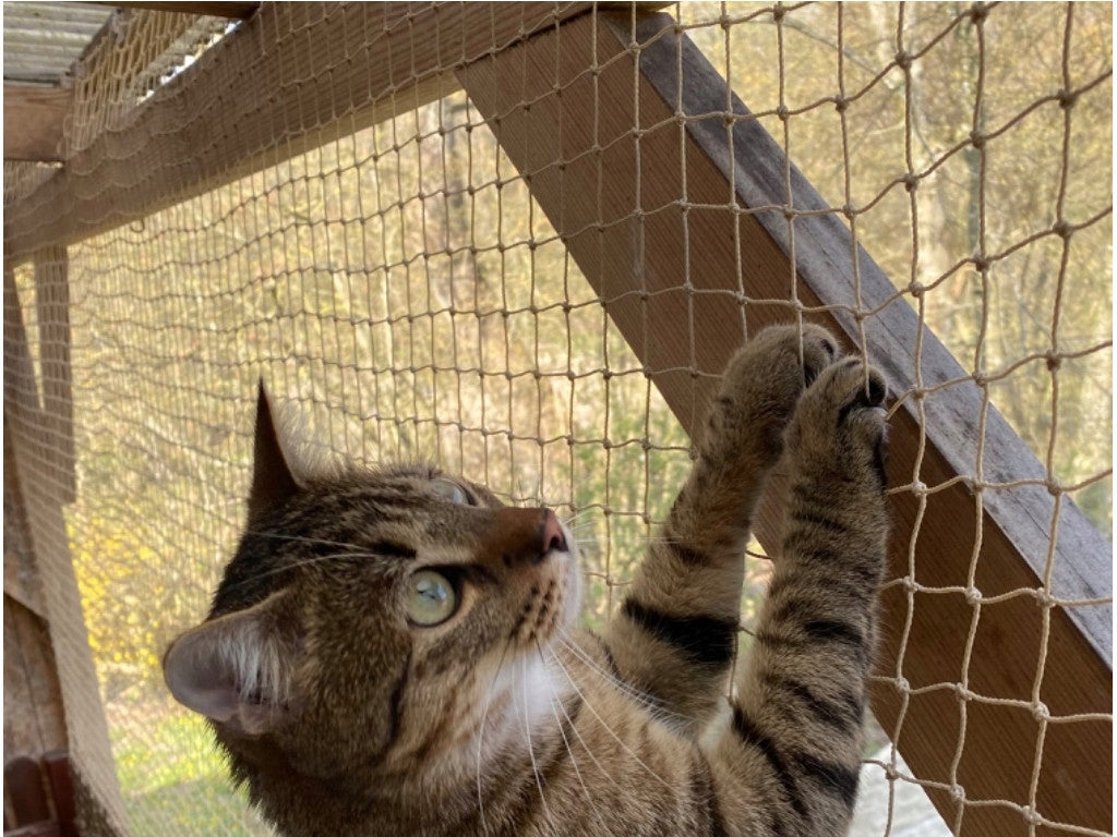 BALCONY NET WITH WIRE PREMIUM 80g/m2 FOR CAT EYELET 30mm TO SIZE Manufacturer code 5904463612174