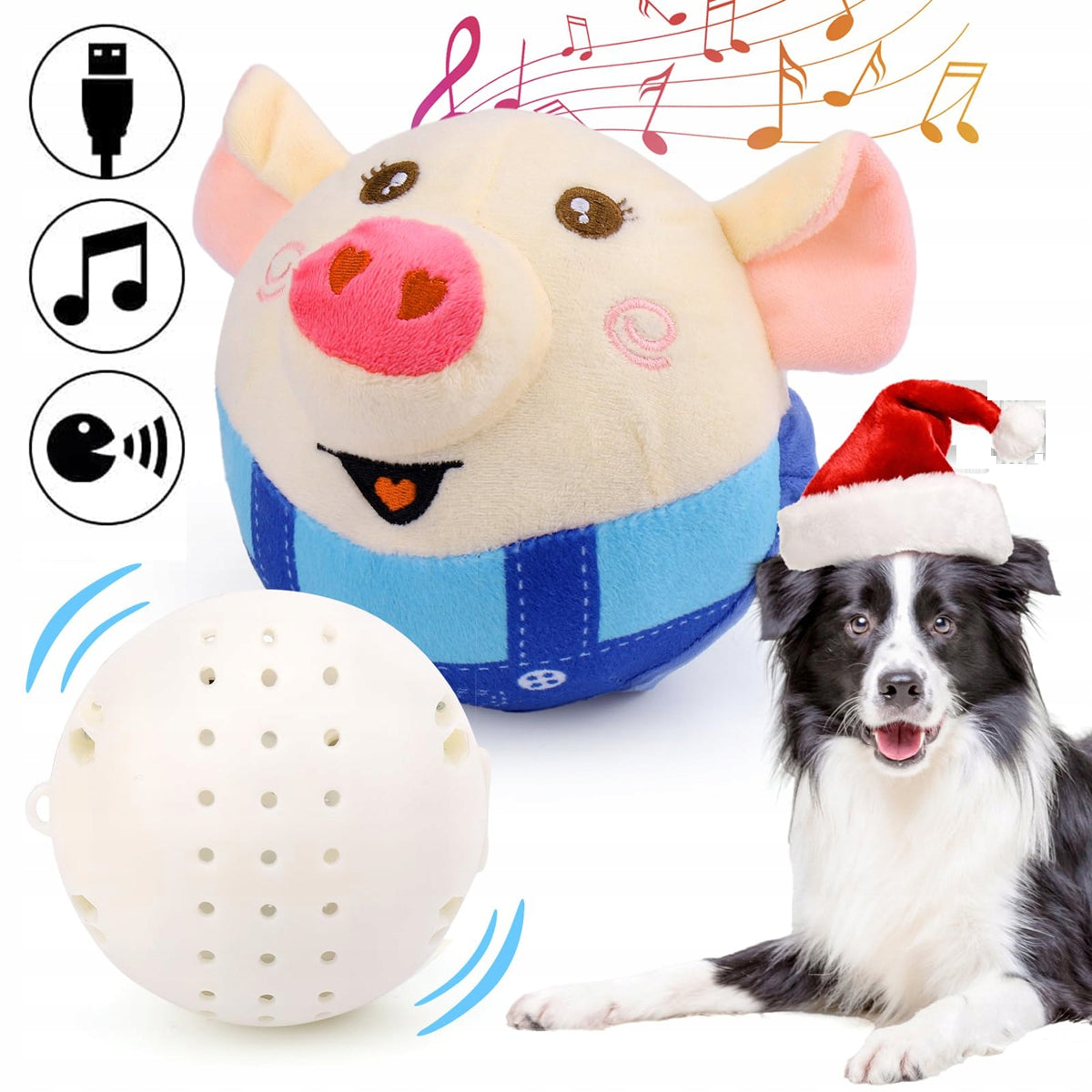 BALL TOY DURABLE INTERACTIVE CAT DOG USB ELECTRIC VIBRATION