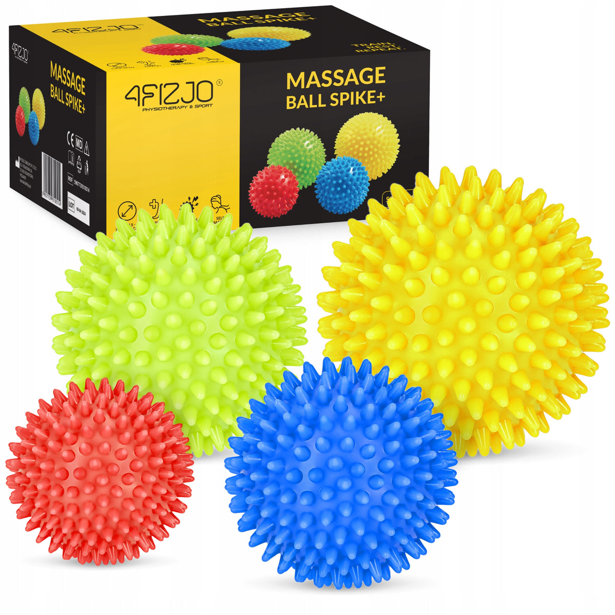 BALLS WITH SPIKES FOR MASSAGE REHABILITATION SENSORY BALLS SET HEDGEHOGS
