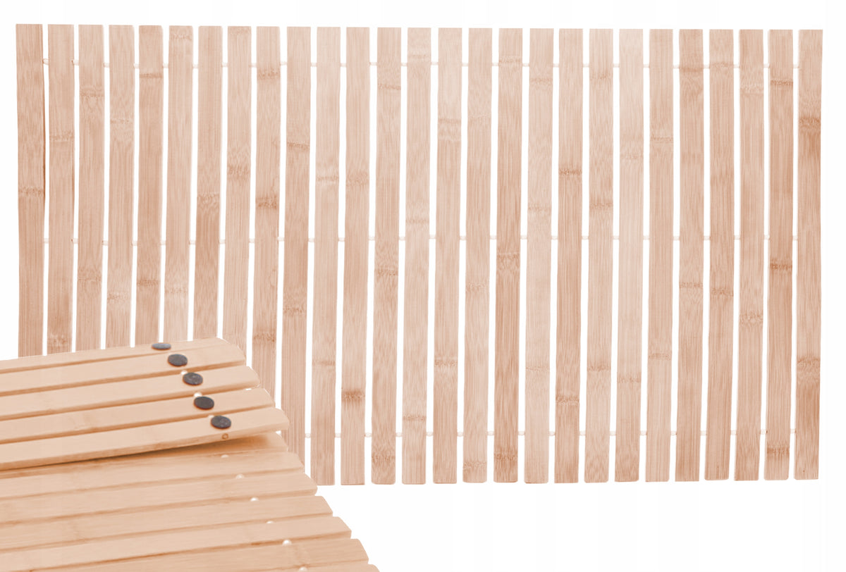 BAMBOO BATHROOM MAT WOODEN NON-SLIP RUG LARGE 50x80 cm