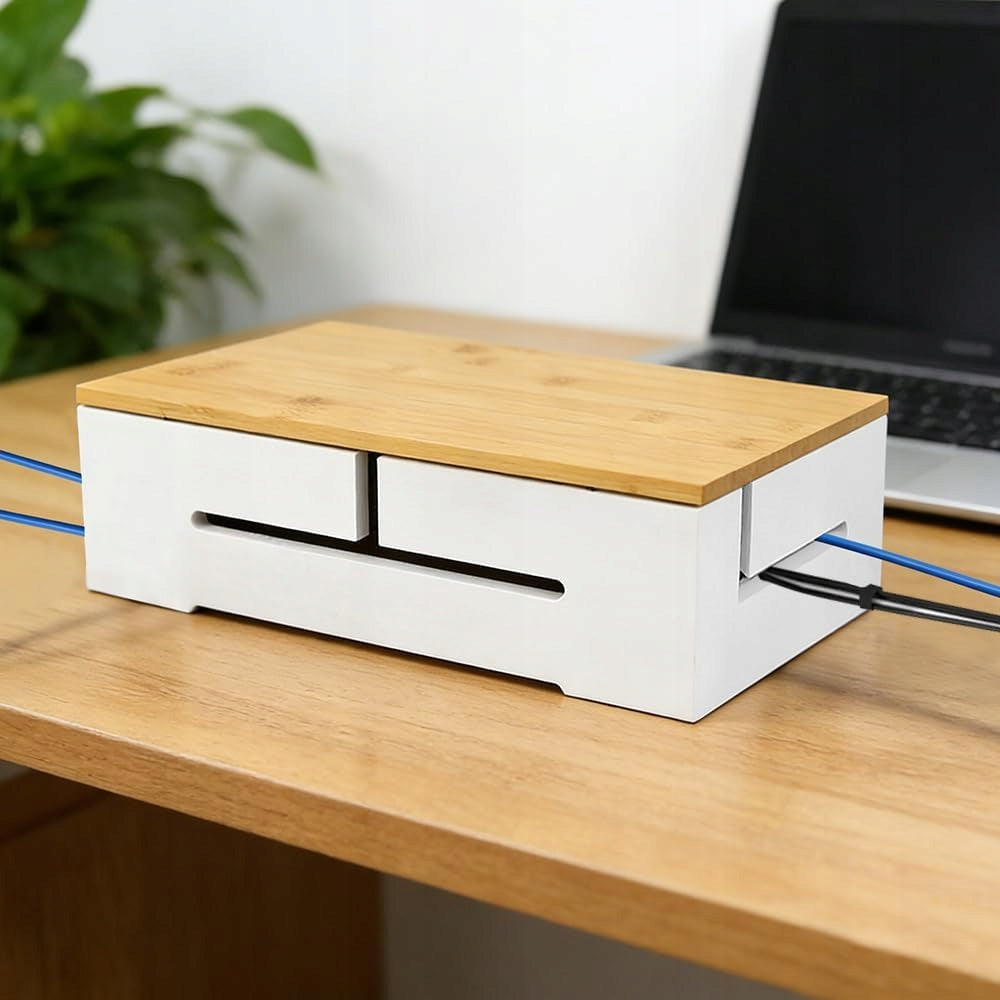BAMBOO CABLE MASKING BOX WITH WALL VENTILATION Packaging status original
