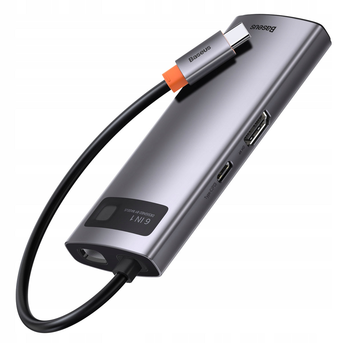 BASEUS HUB 6IN1 ADAPTER USB-C TO HDMI SPLITTER 3x USB3.0 PD 100W RJ45 LAN