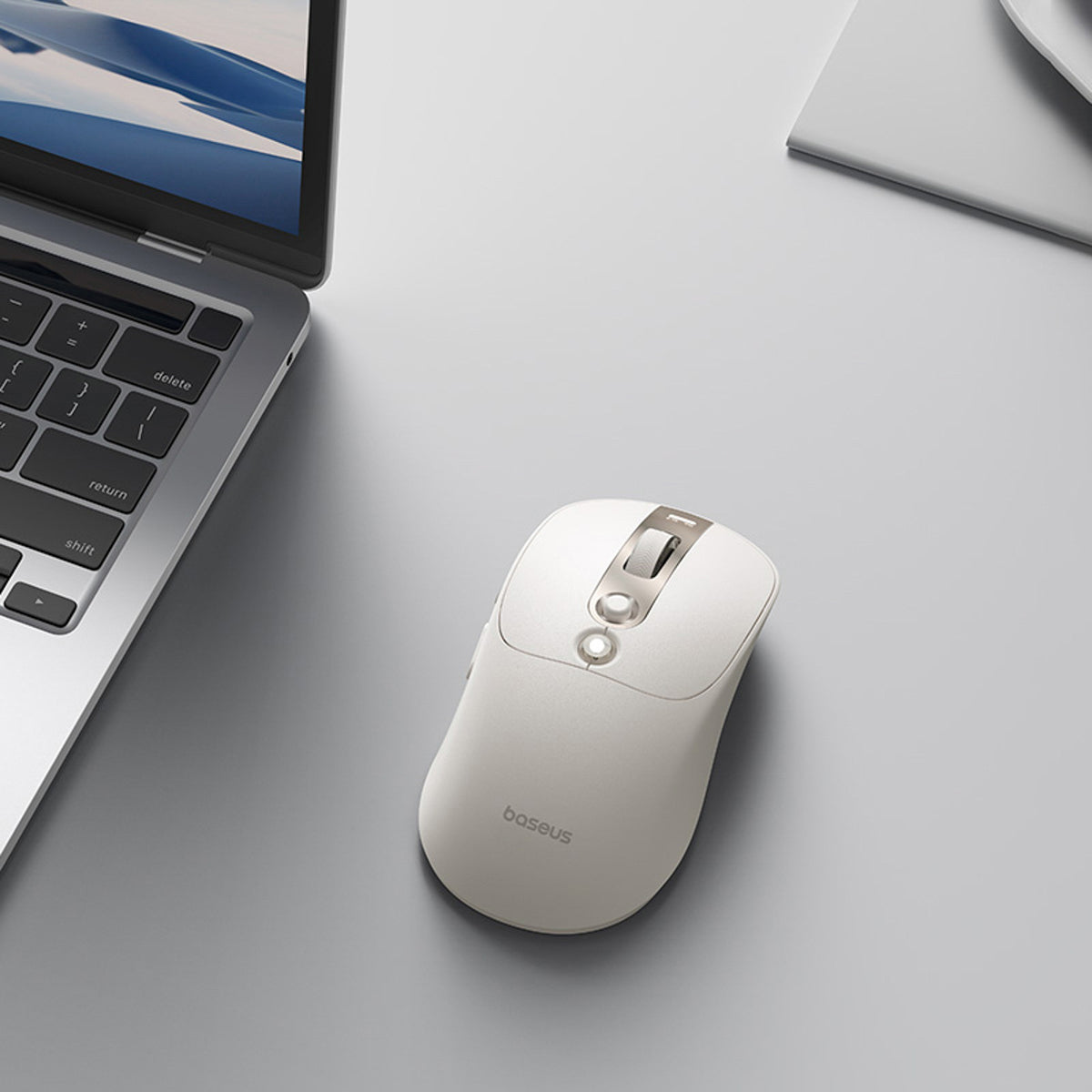 BASEUS WIRELESS MOUSE BLUETOOTH RECHARGEABLE 800mAh USB-C OLED INDICATOR Packaging status original