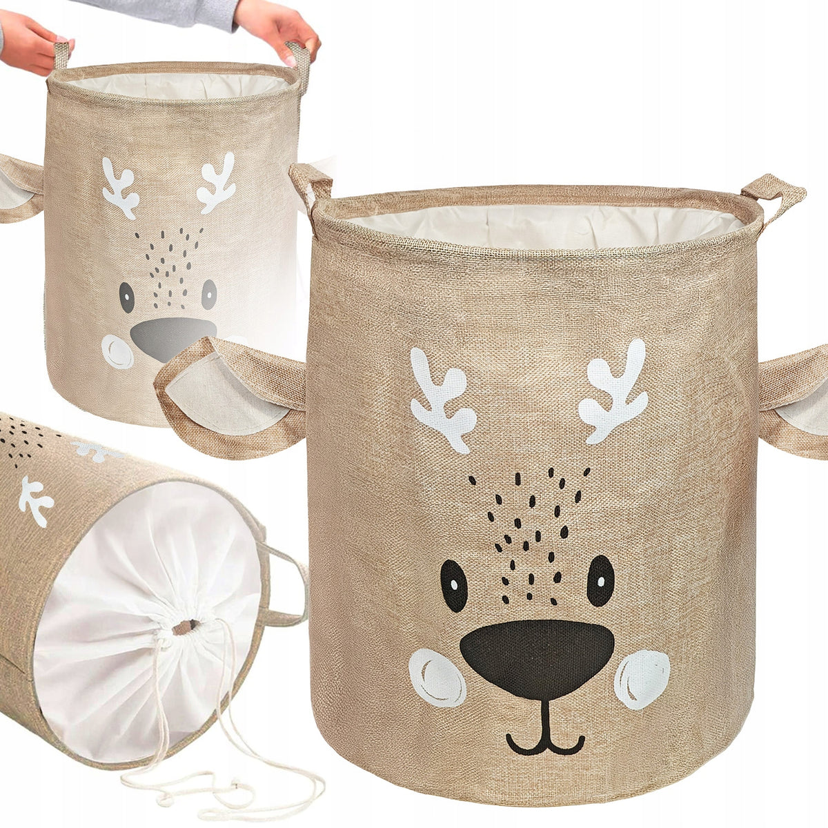 BASKET FOR TOYS AND LAUNDRY container organizer bag CLOSED PREMIUM large 43l