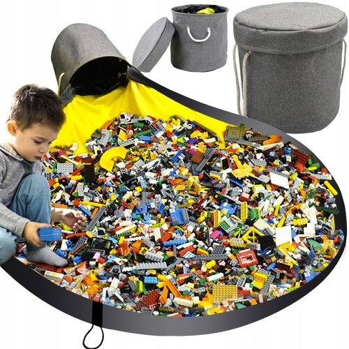 BASKET TOY ORGANIZER BLOCKS WITH PLAY MAT 2in1