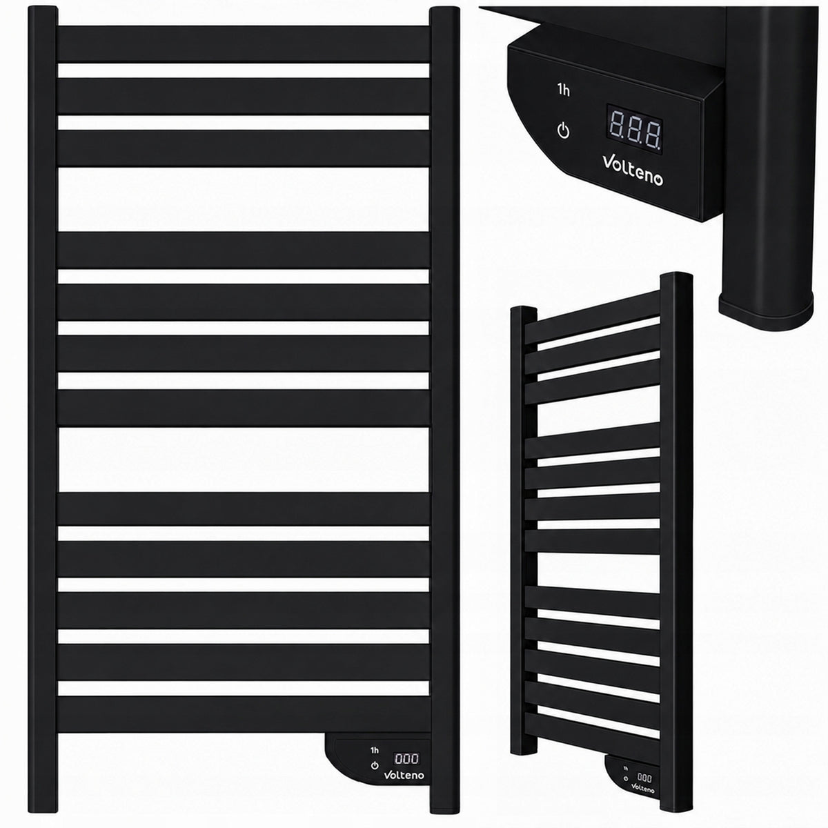 BATHROOM HEATER ELECTRIC WALL STRONG 500W BLACK LED DISPLAY