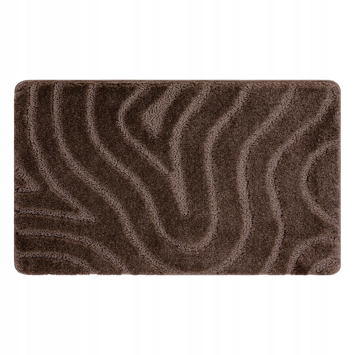 BATHROOM RUG 50x80 WAVES BROWN NON-SLIP SOFT #KPL303