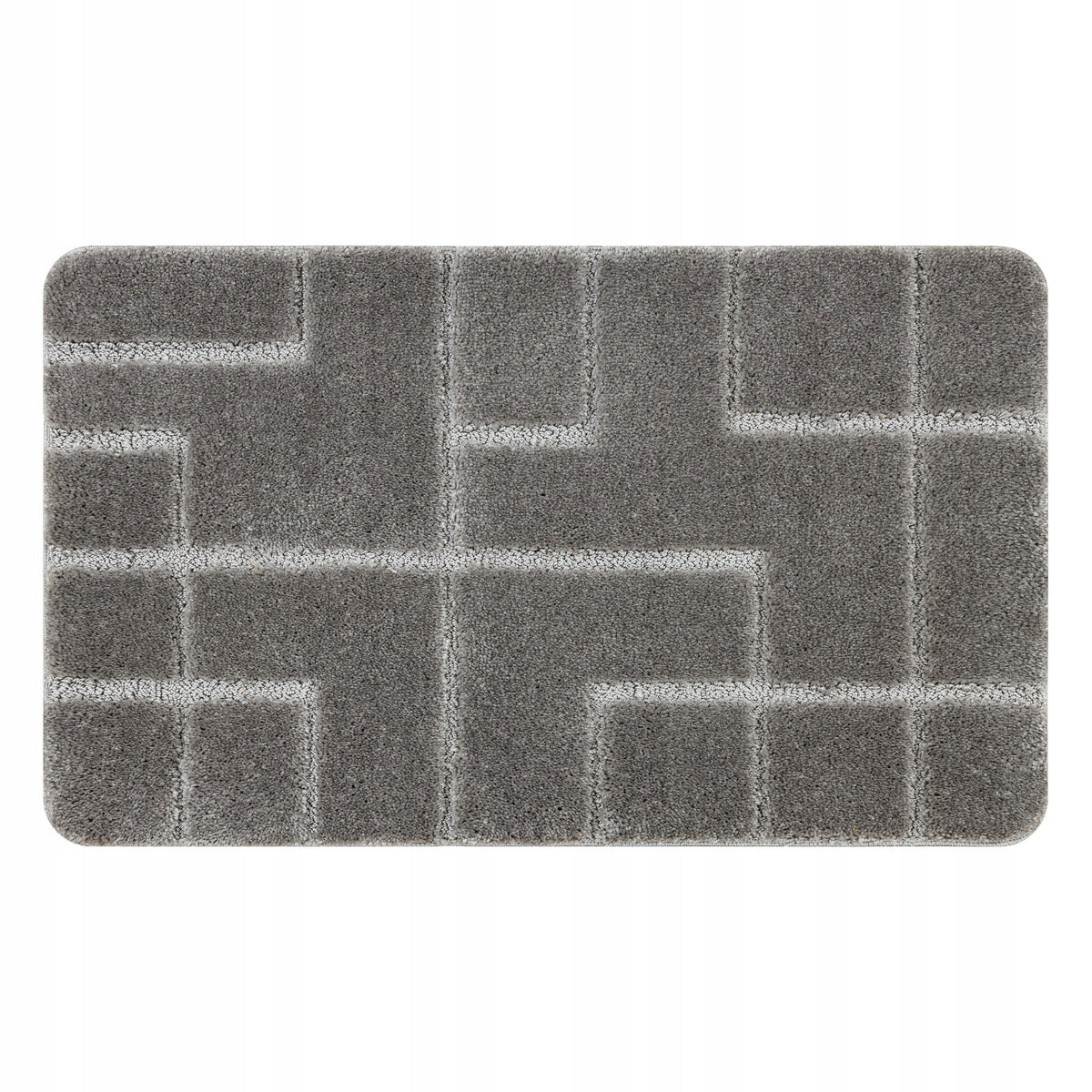 BATHROOM RUG 60x100 LINES grey NON-SLIP SOFT #KPL265