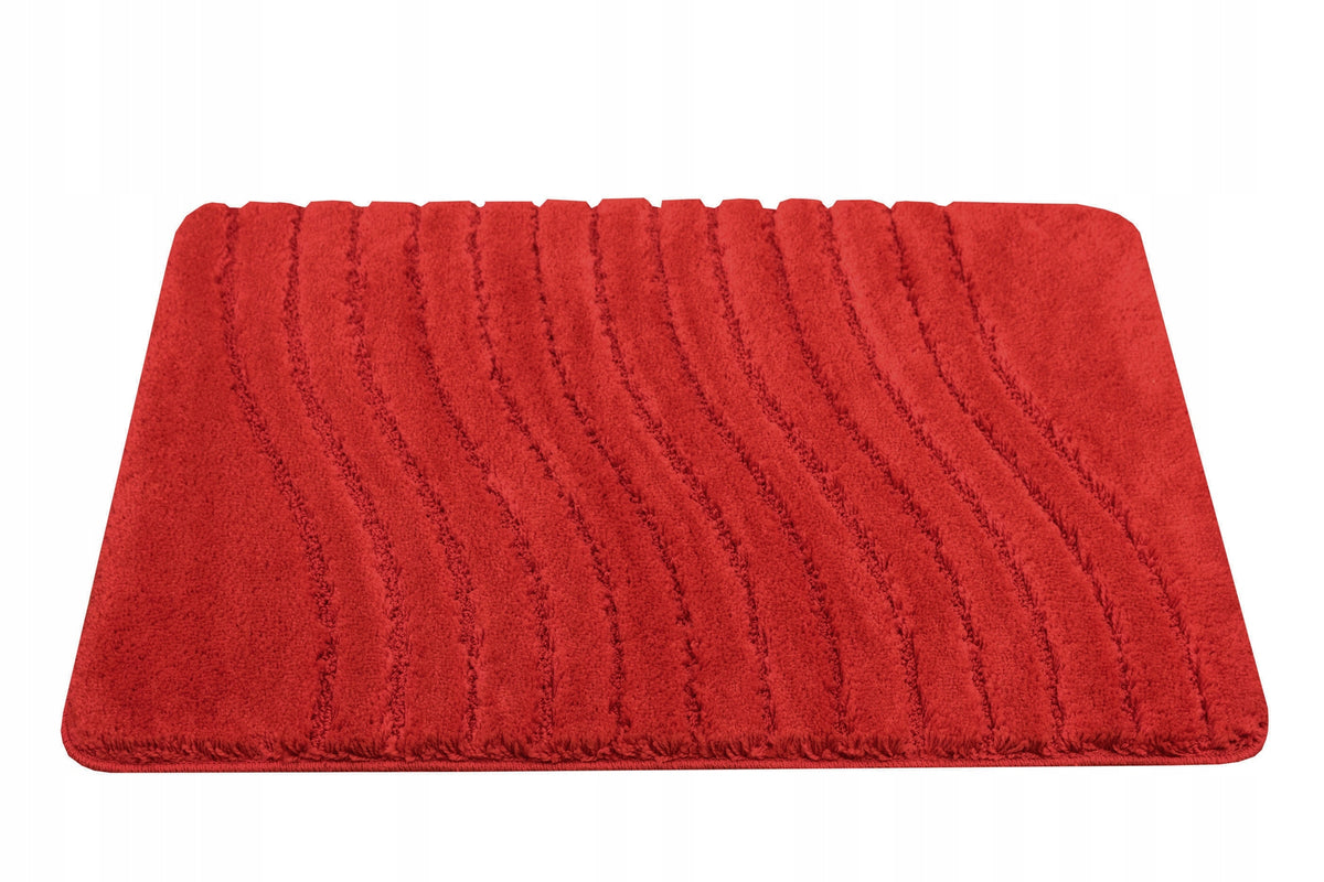 BATHROOM RUG FOR TOILET BEFORE BATHTUB RED SOFT MAT SARA 50x80 cm