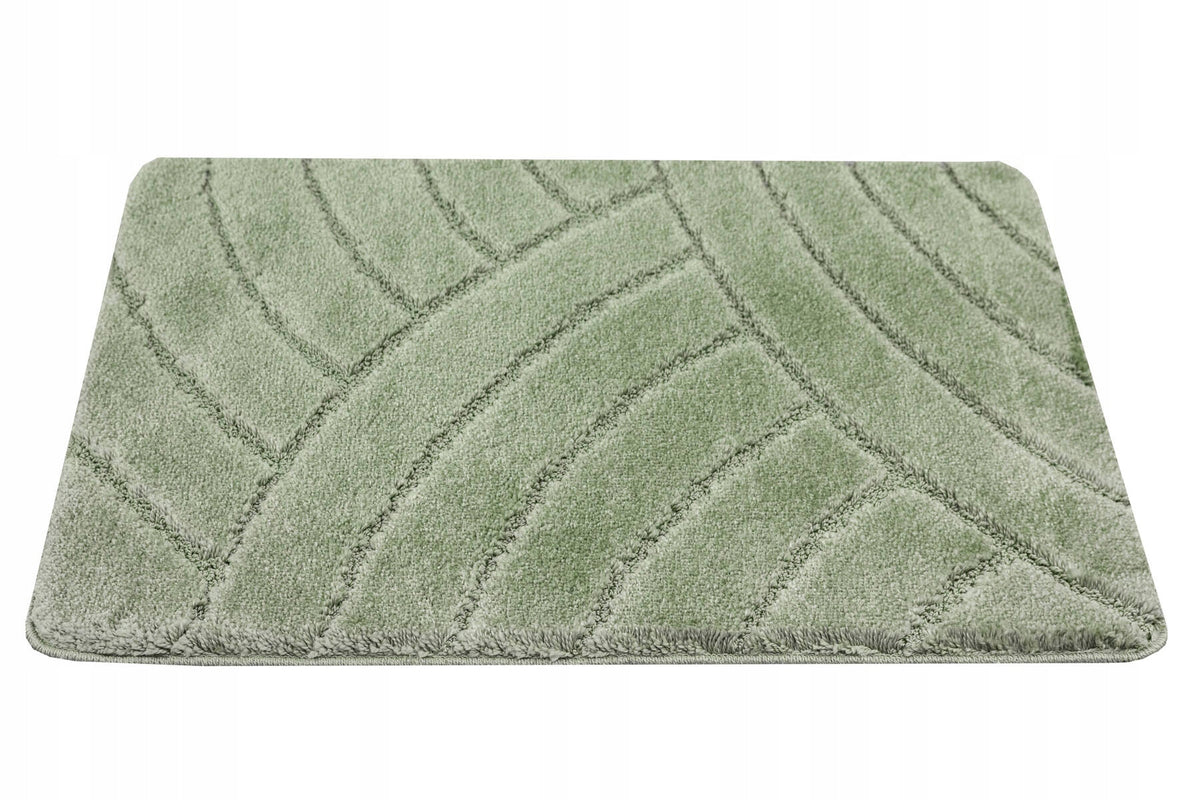 BATHROOM RUG FOR TOILET RUBBERIZED SOFT GREEN MAT SASH 50x80 cm