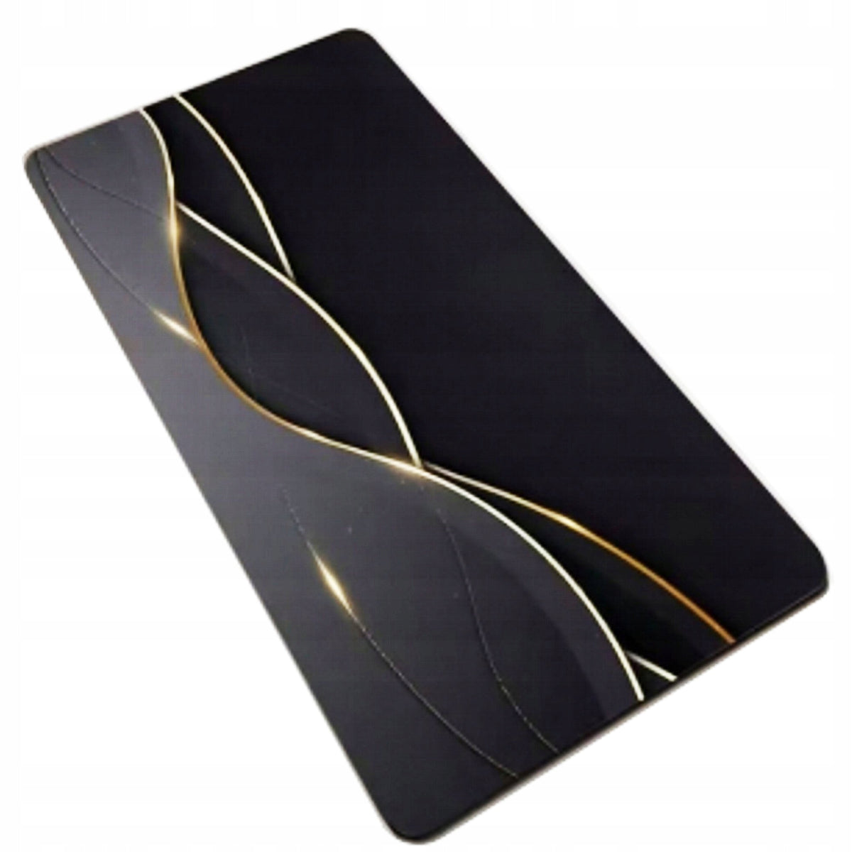 BATHROOM RUG MAT DURABLE ABSORBENT QUICK DRYING 50X80CM BLACK DESIGN Packaging status original