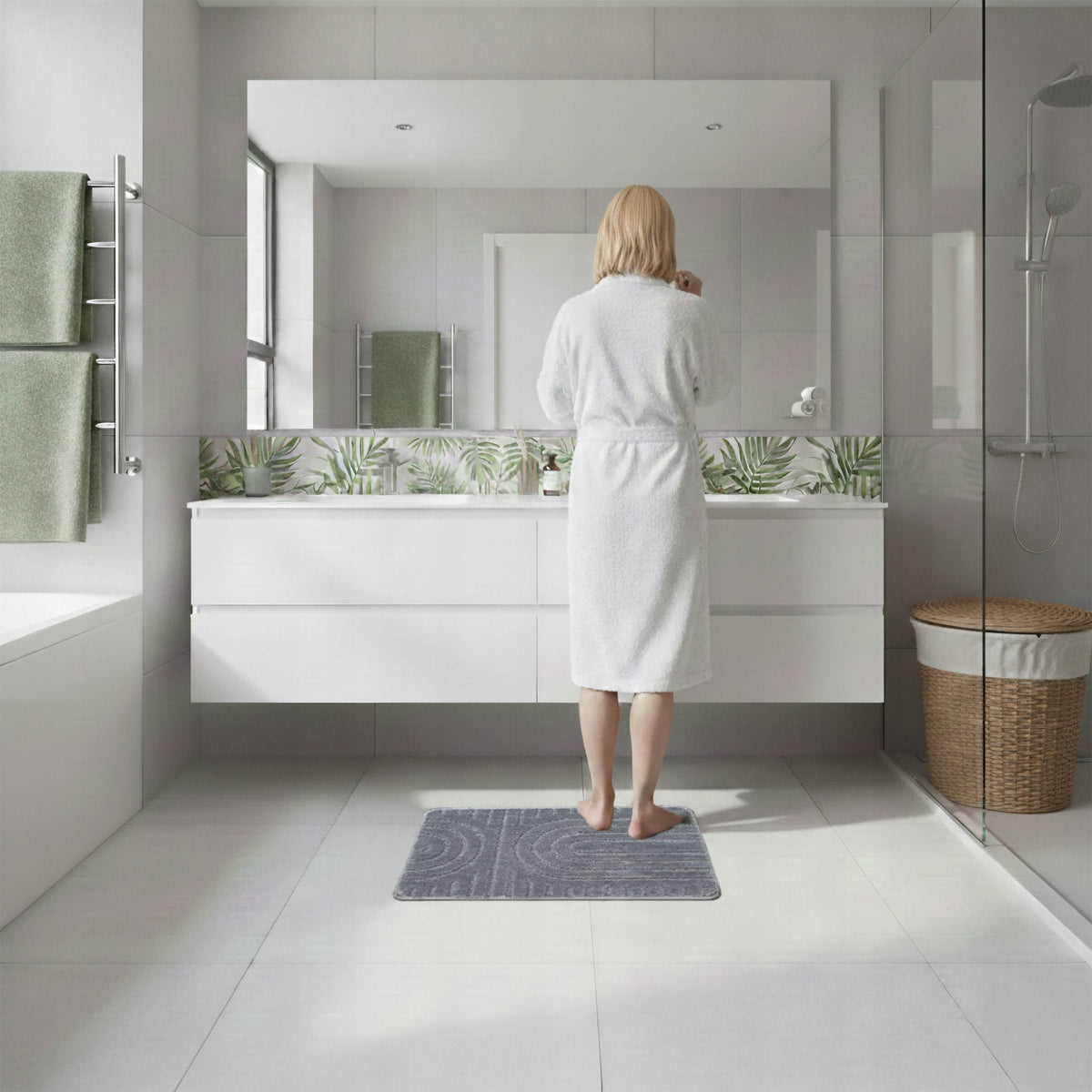 BATHROOM RUG MICROFIBER 40x60 GREY NON-SLIP THICK 1600 g/m2 Packaging status original