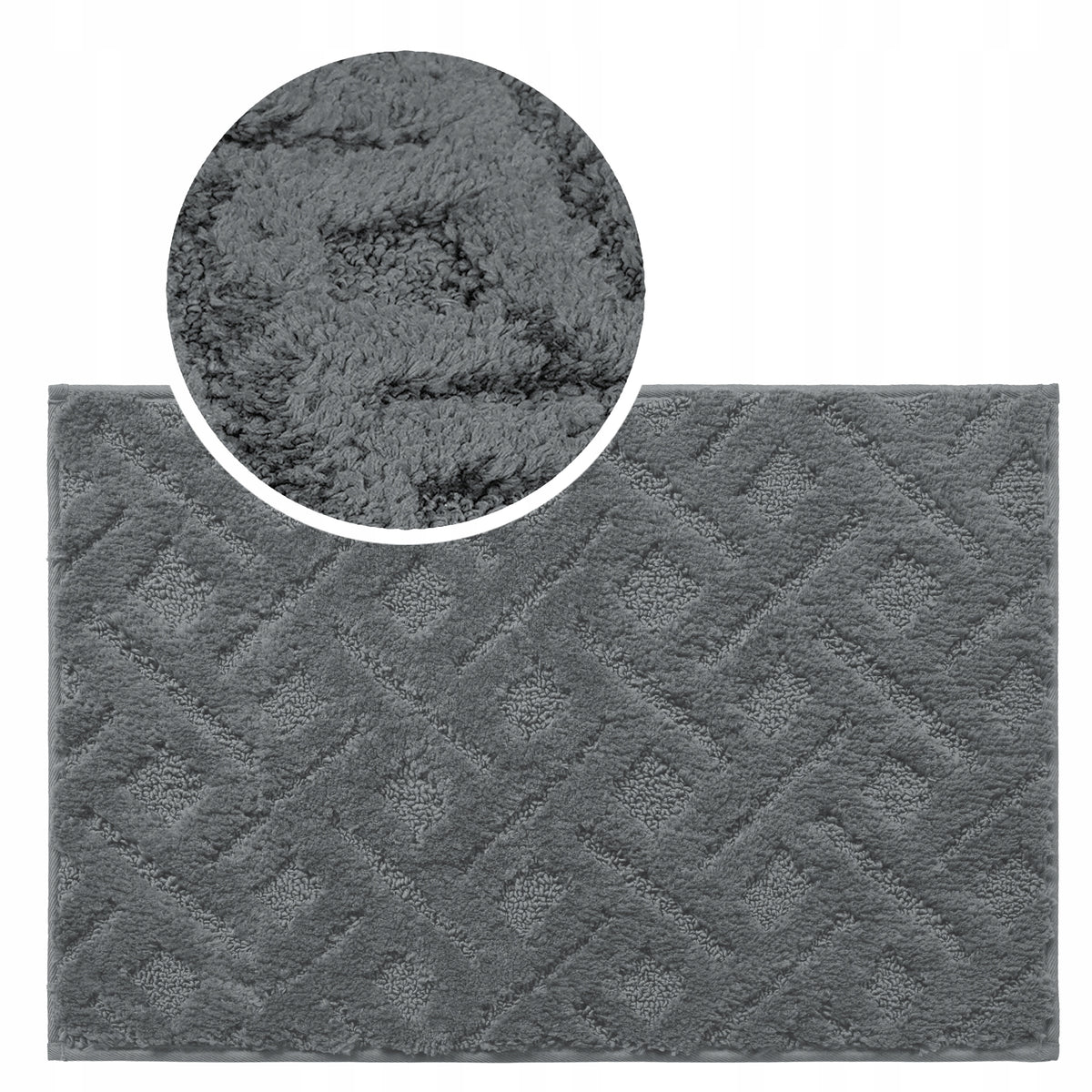 BATHROOM RUG NON-SLIP MICROFIBER 40x60 GREY SOLID SOFT