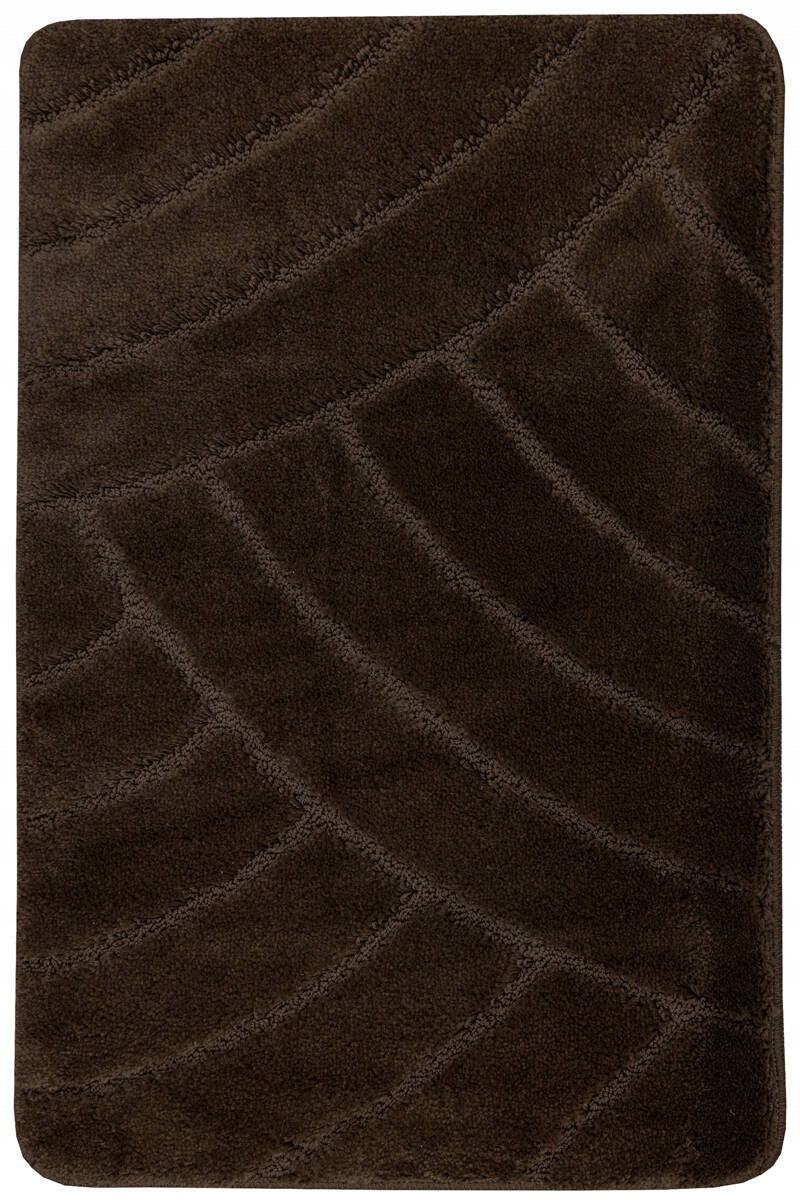 BATHROOM RUG TOILET MAT NON-SLIP BROWN WENGE 60x100 cm Length 100 cm